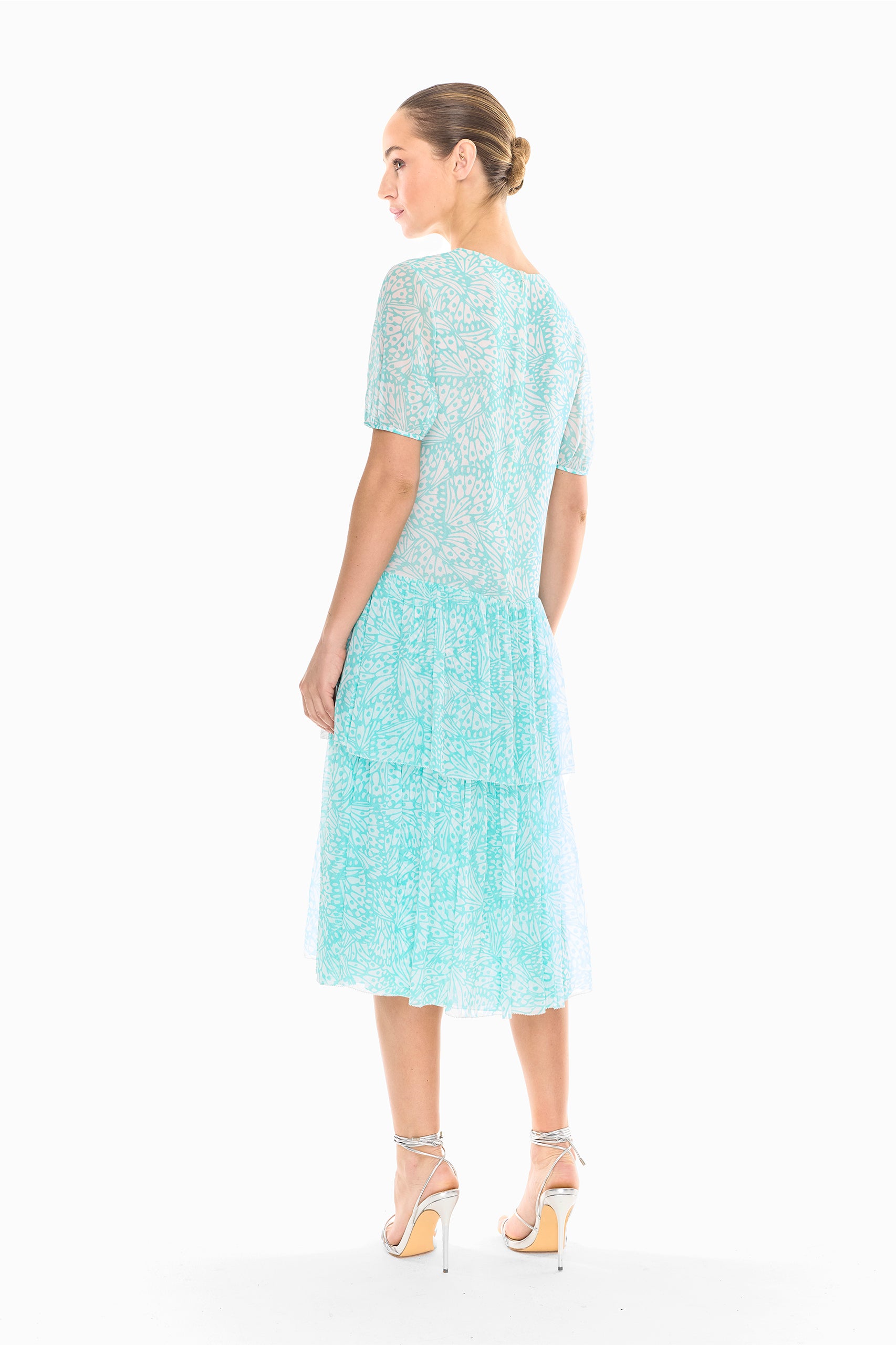Cressida Silk Butterfly Print Dress