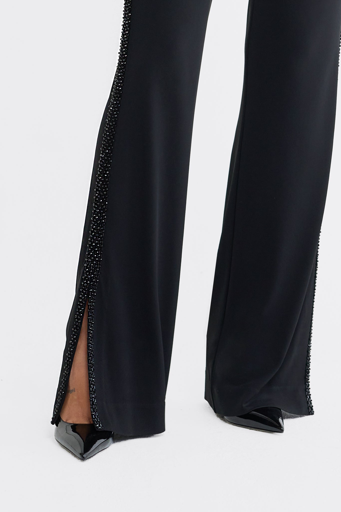Alma Beaded Jersey Trousers in Black