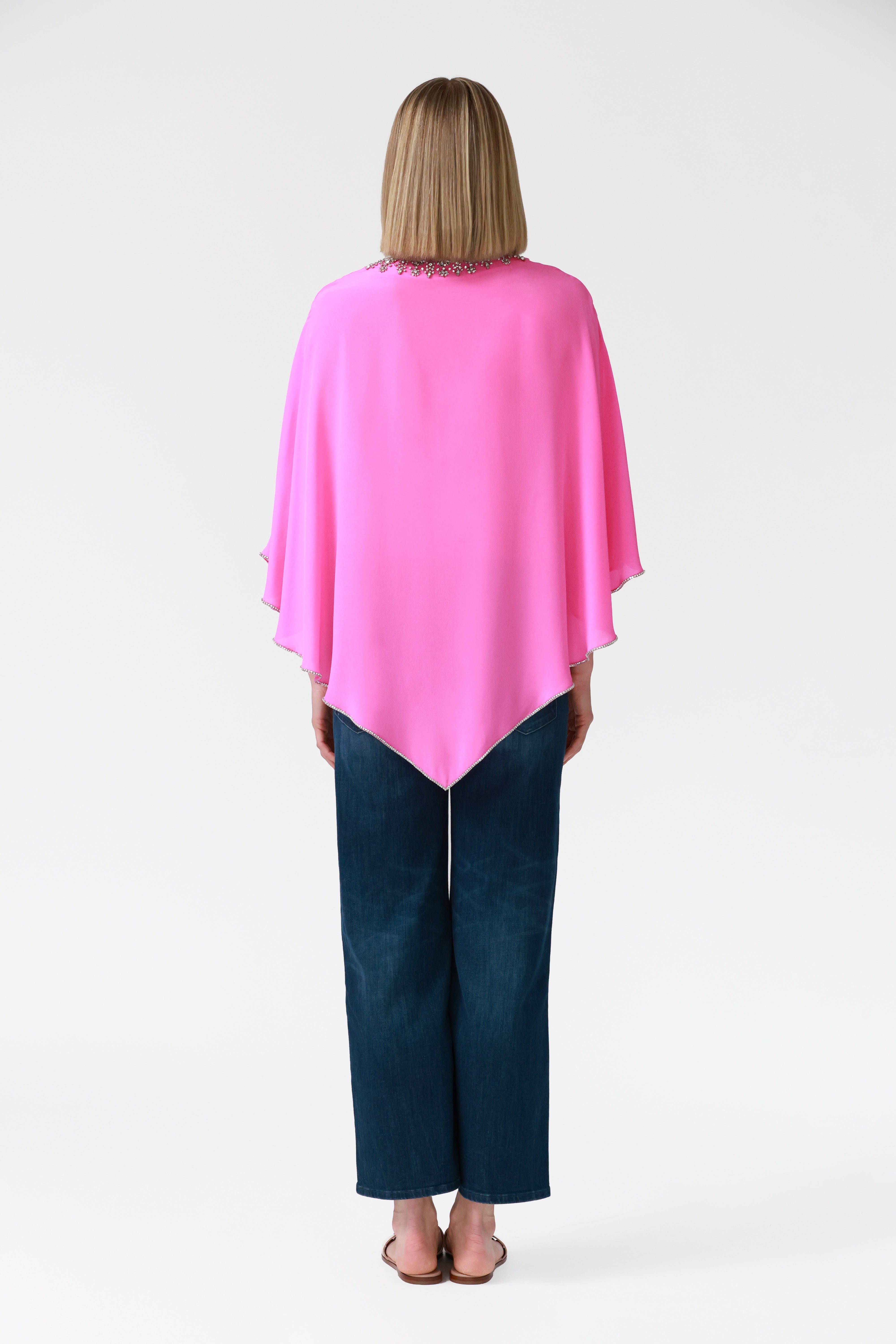 Fifi Silk Kaftan in Bubblegum Pink