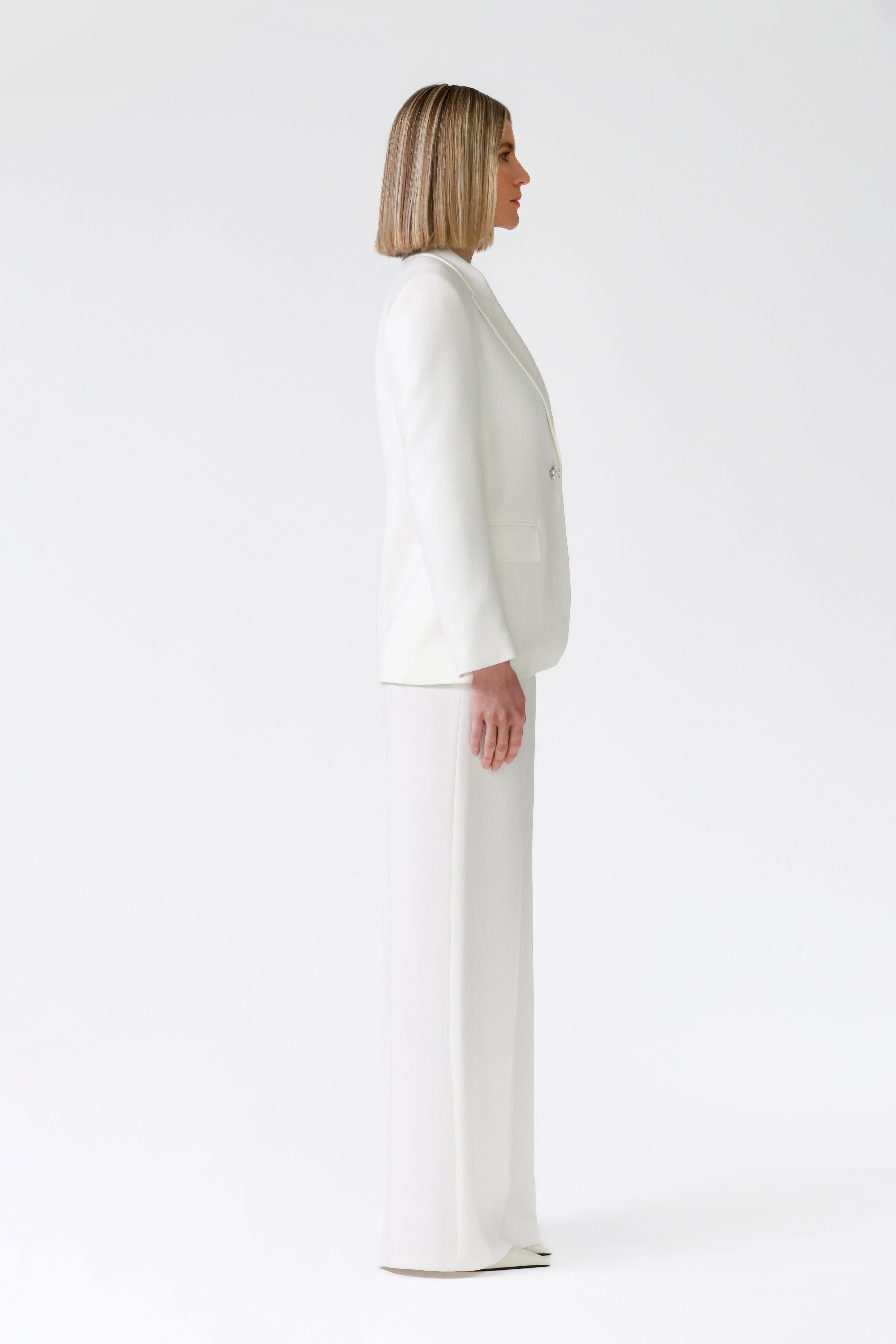 Cleo Ivory Single-Breasted Blazer