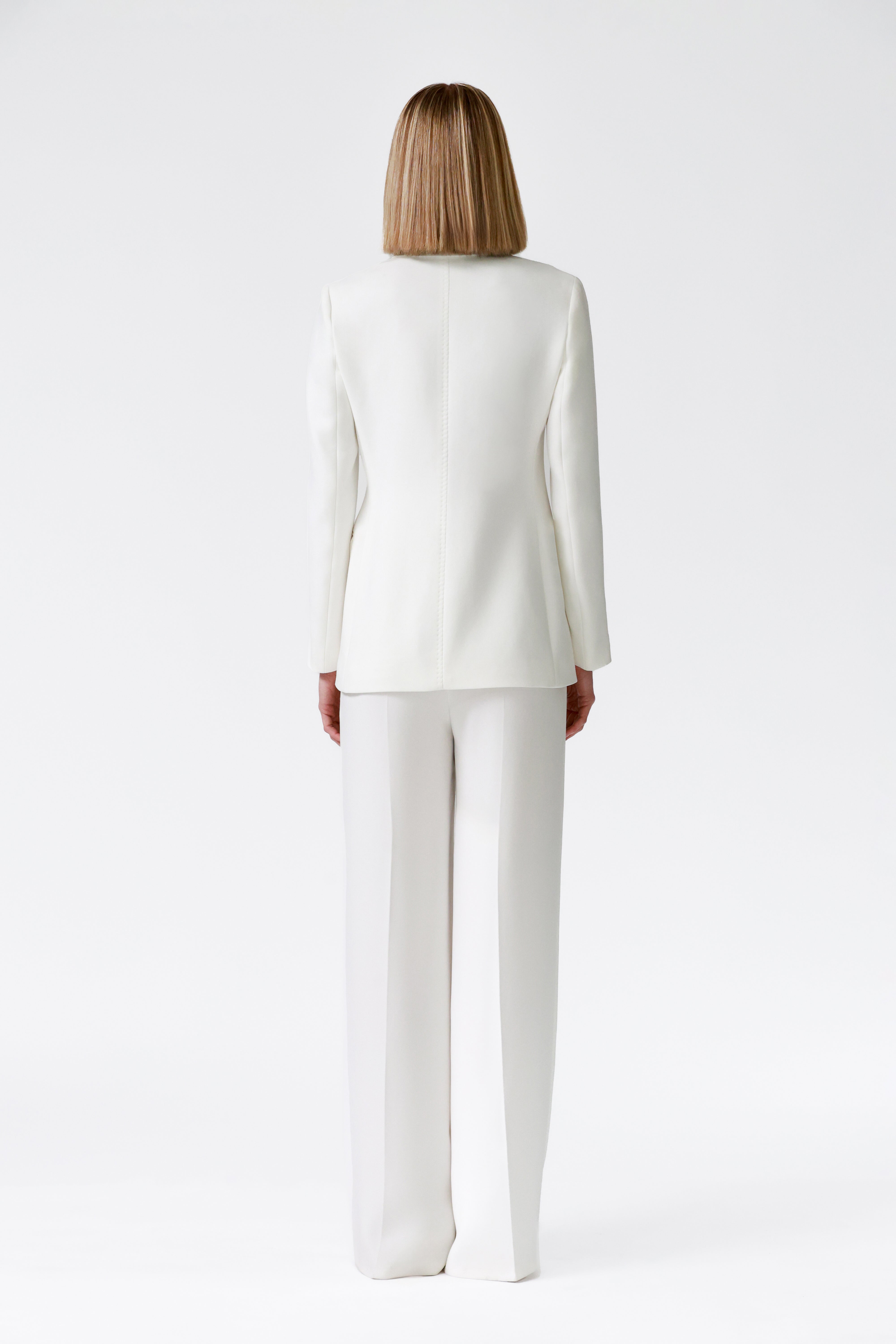 Cleo Ivory Single-Breasted Blazer