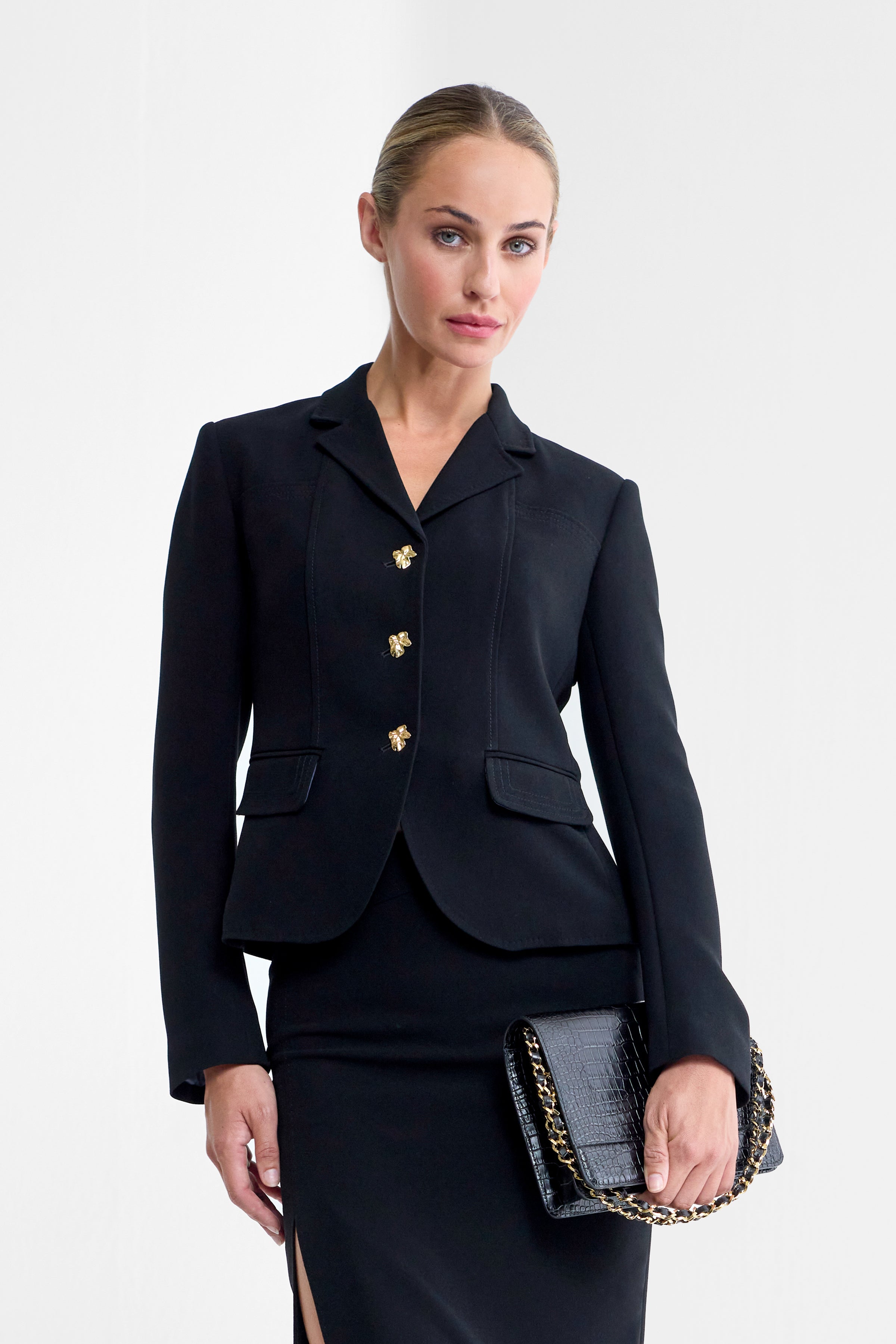 Diva Short Tailored Jacket in Black
