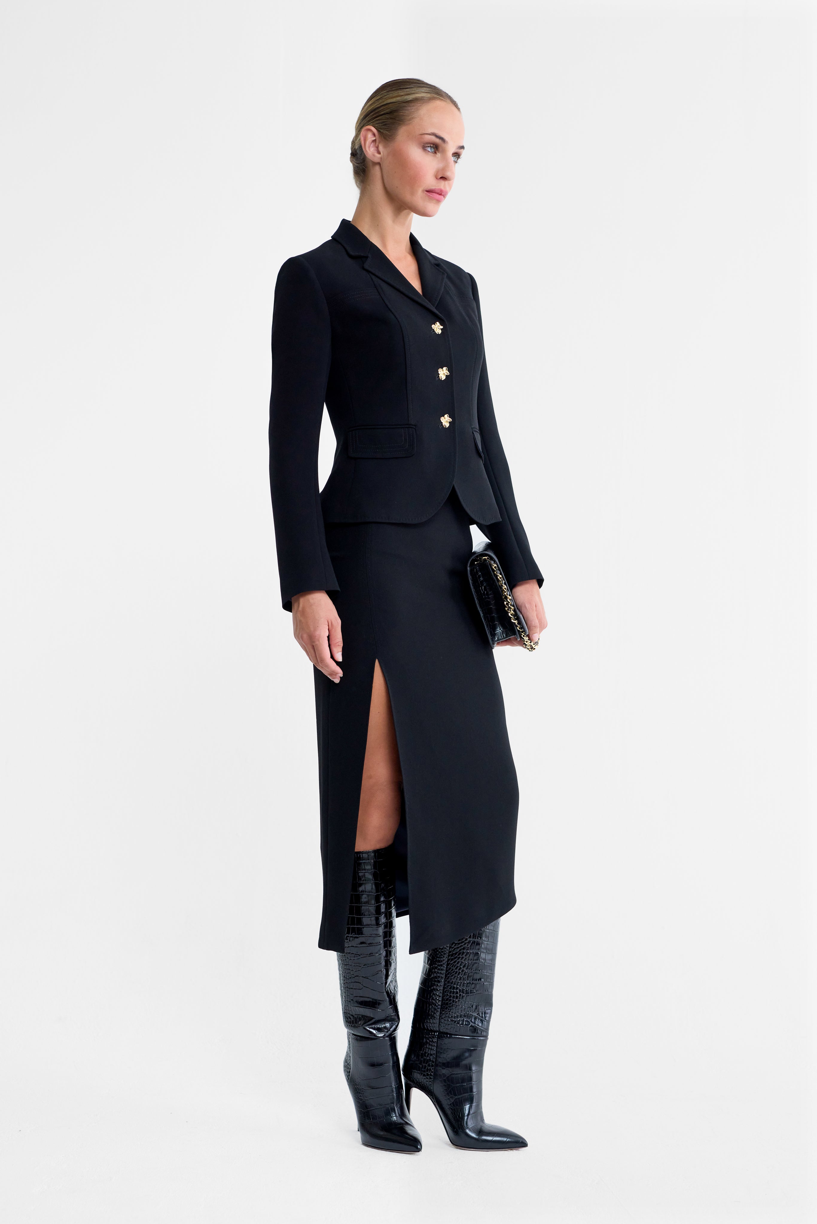 Diva Short Tailored Jacket in Black