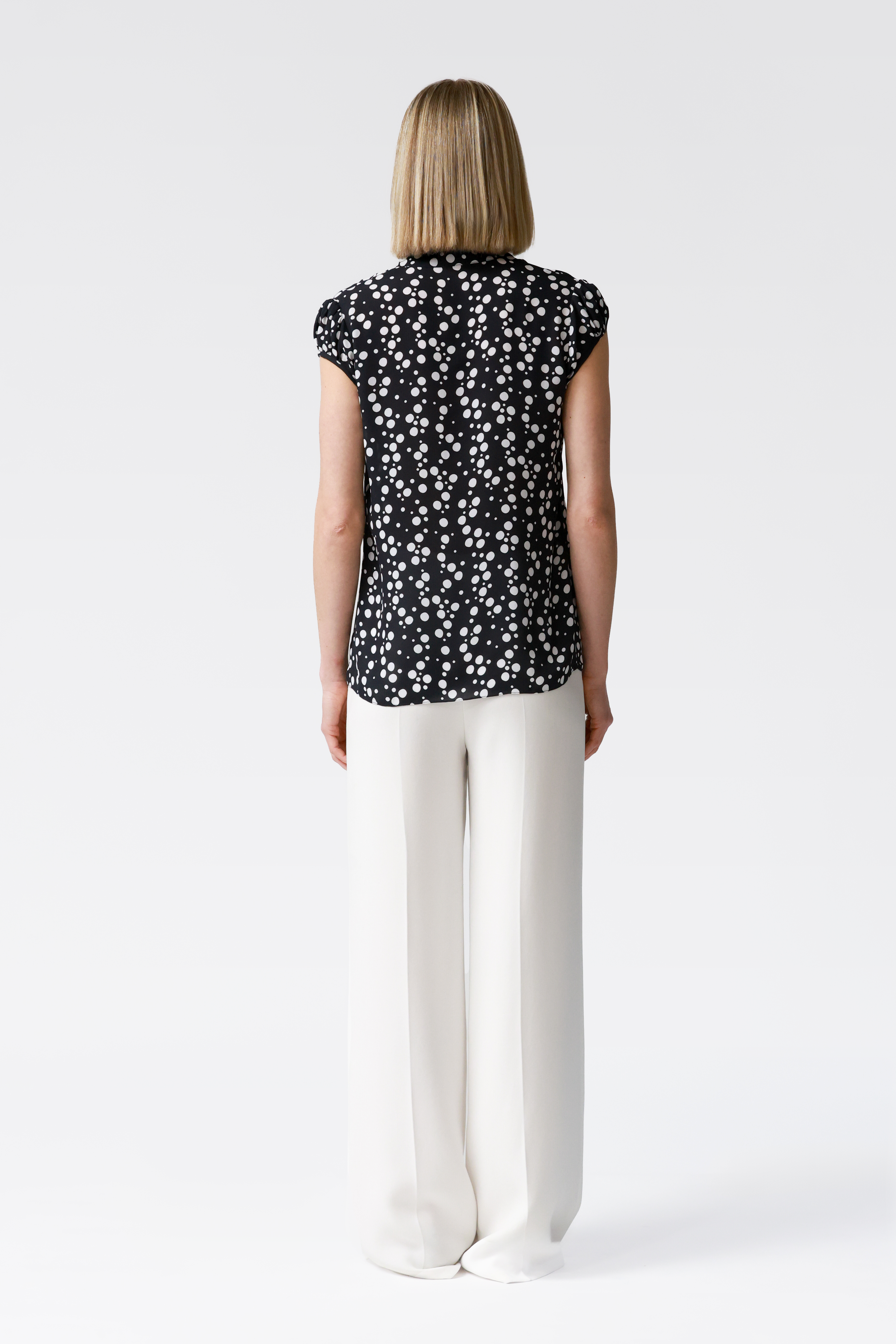 Elena Silk Polka Dot Blouse