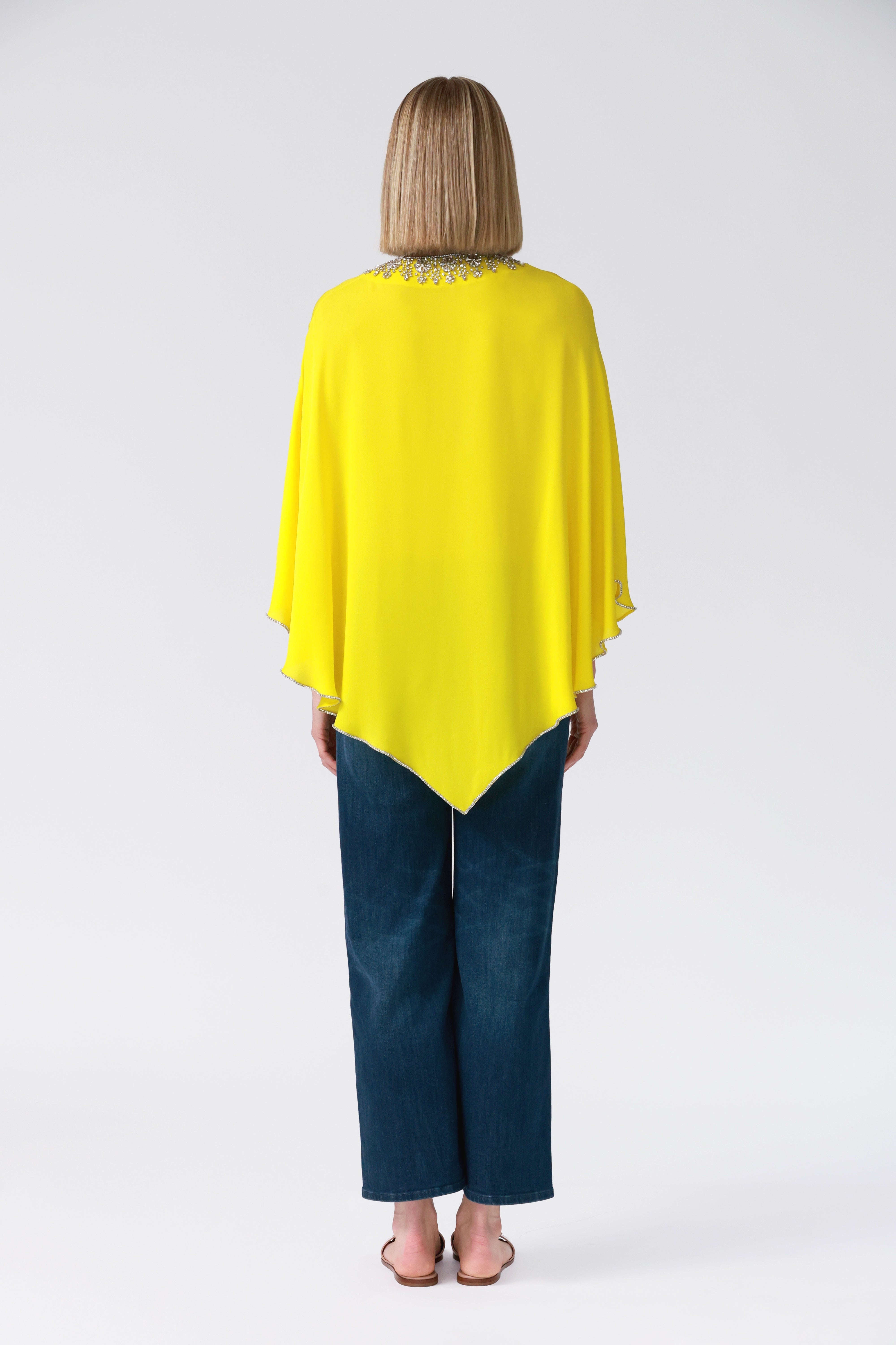 Fifi Silk Kaftan in Yellow
