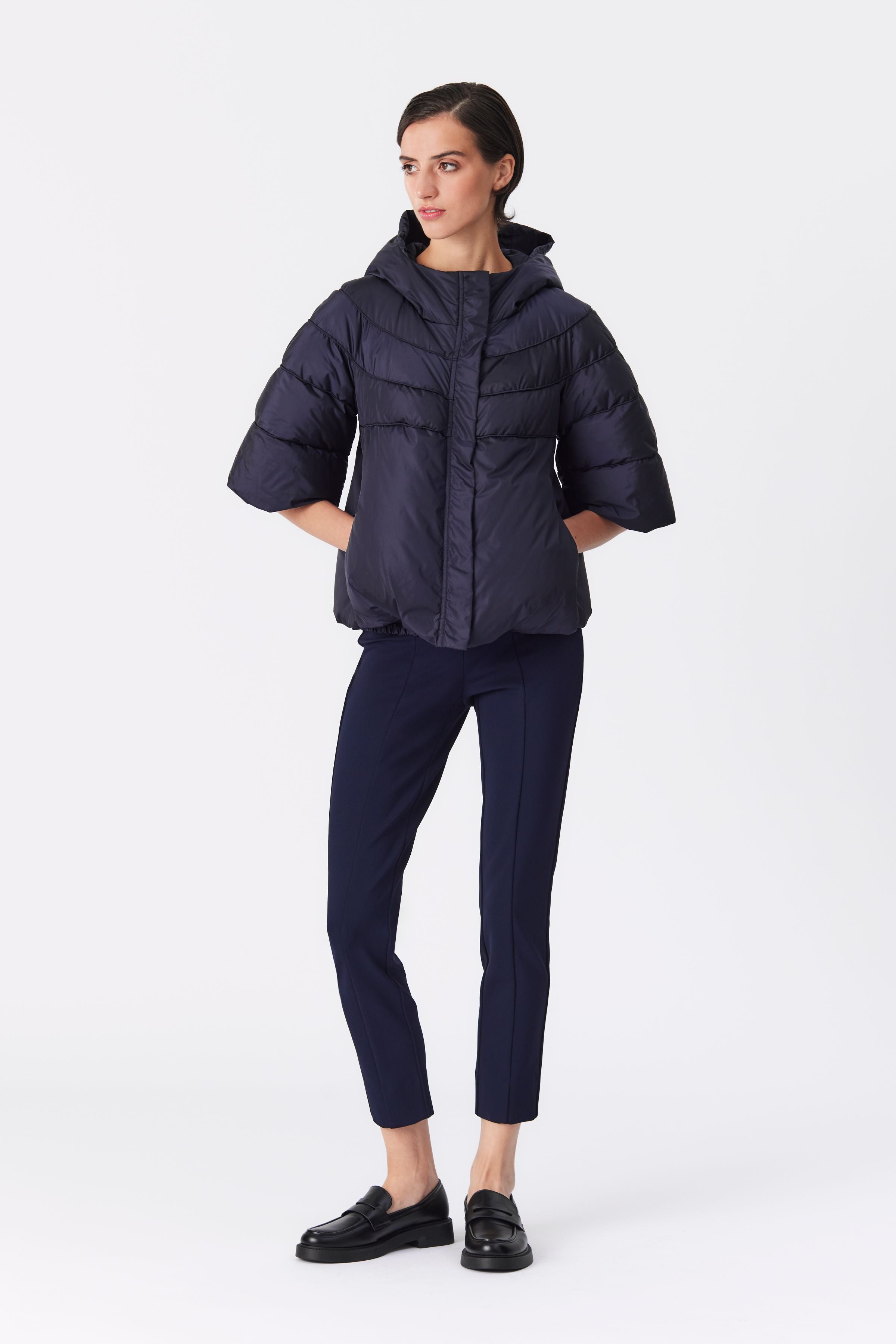 Gisele Navy Puffer Coat