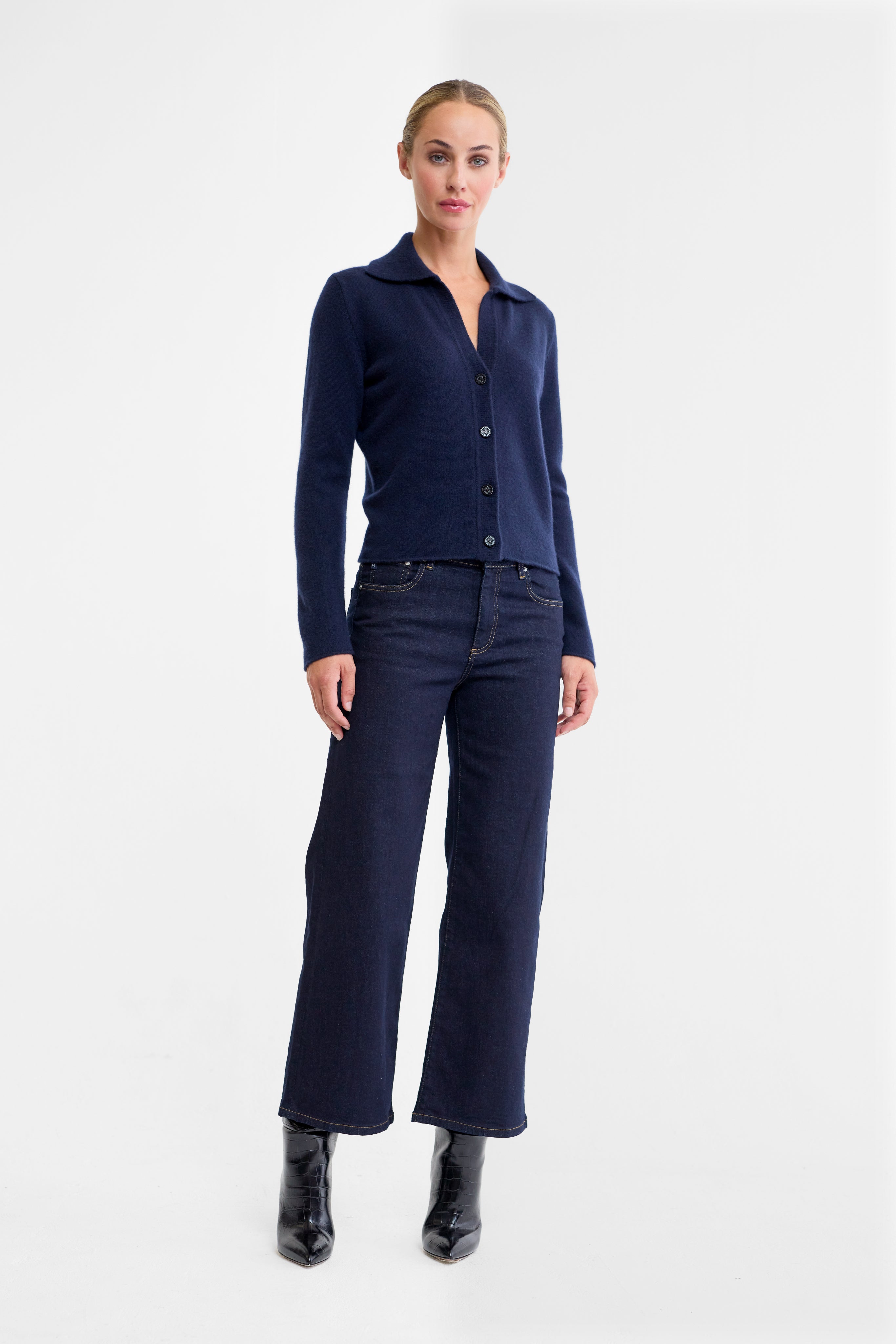 Iris Cashmere Cardigan in Navy