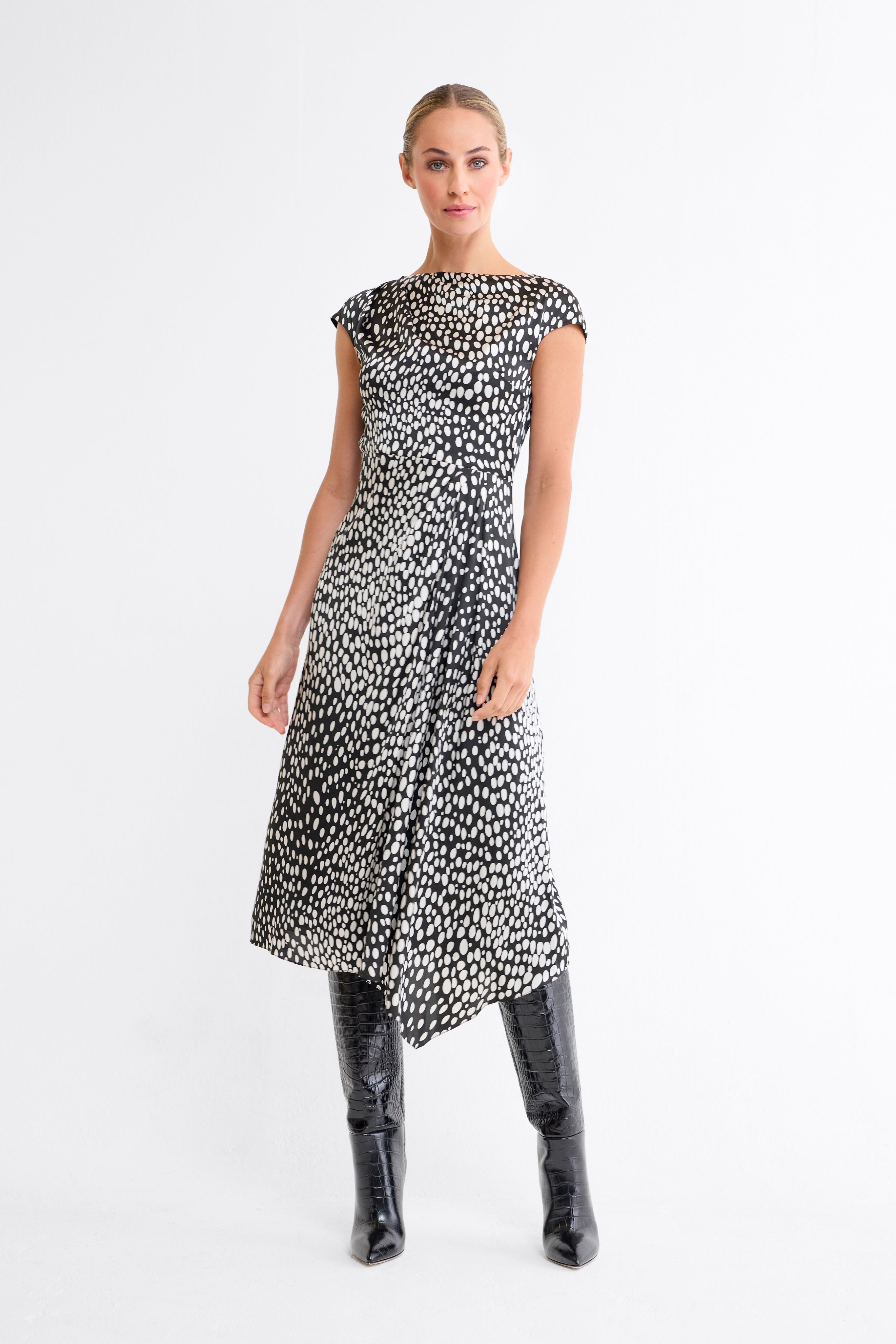Julianne Abstract Dot Midi Dress