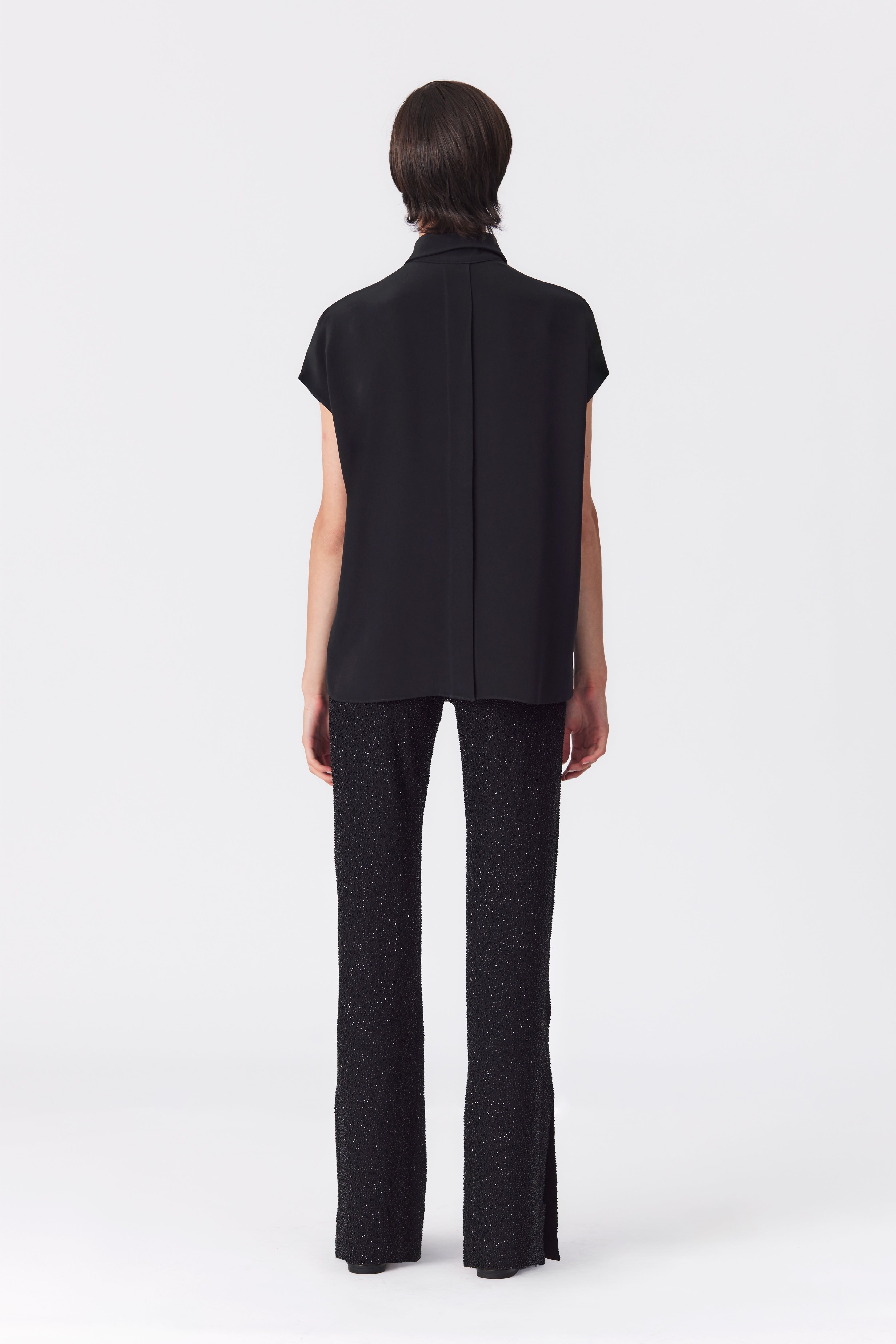 Kate Black Satin Crepe Blouse
