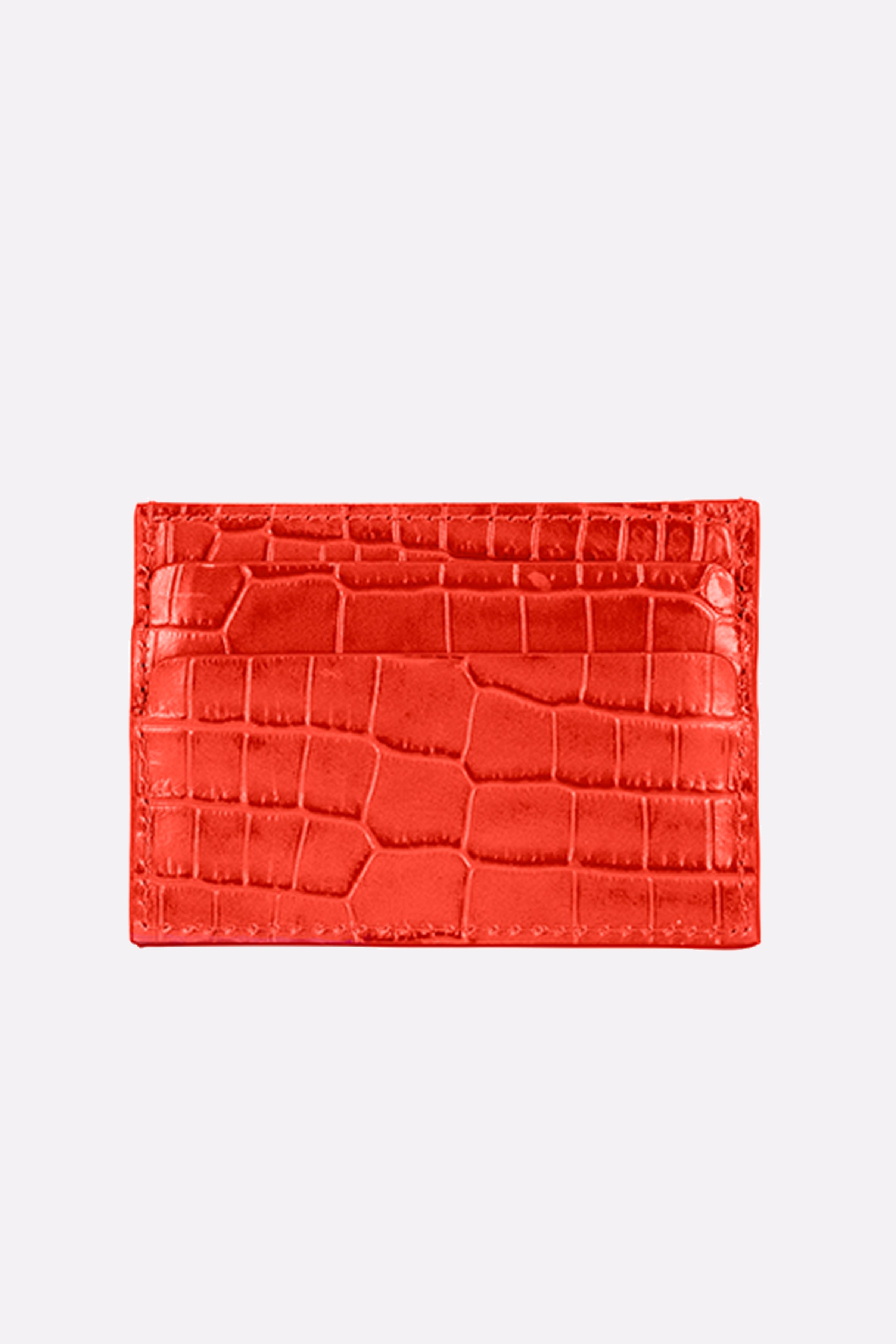 Leather Credit Card Holder in Orange