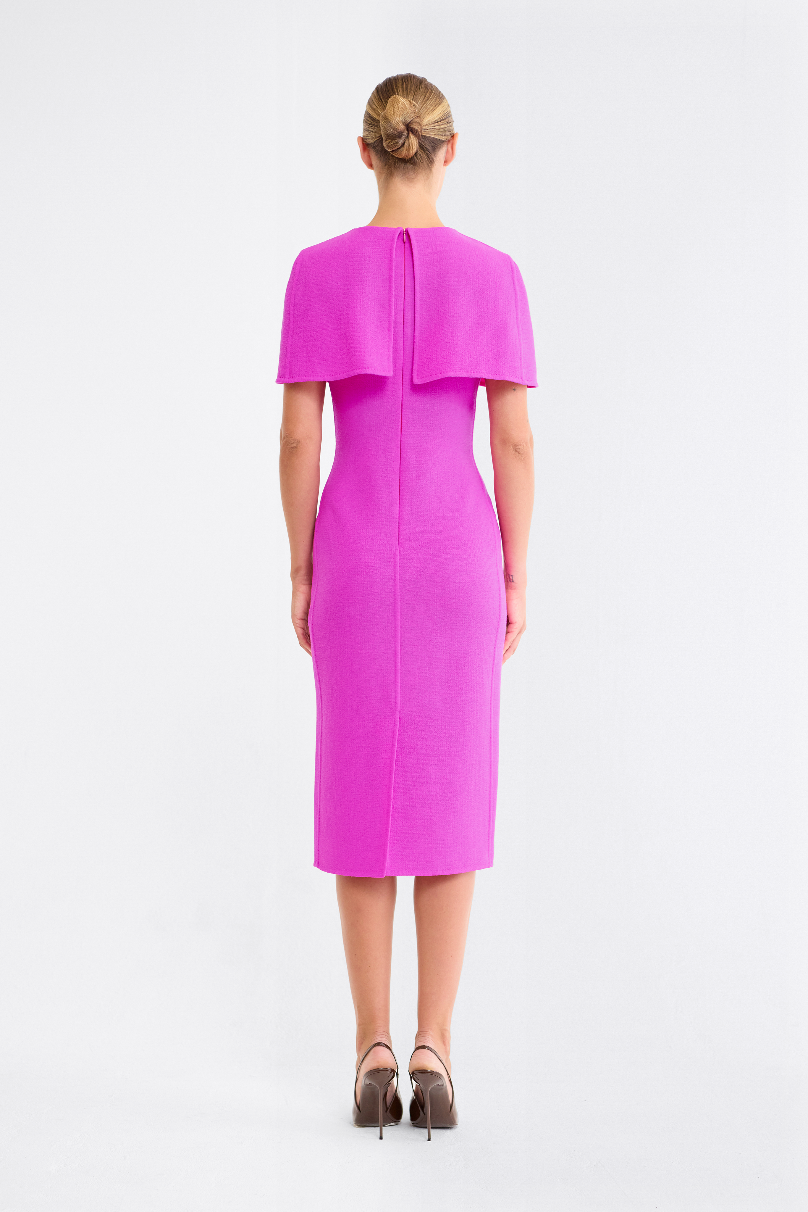 Liza Mini Cape Dress in Orchid Pink