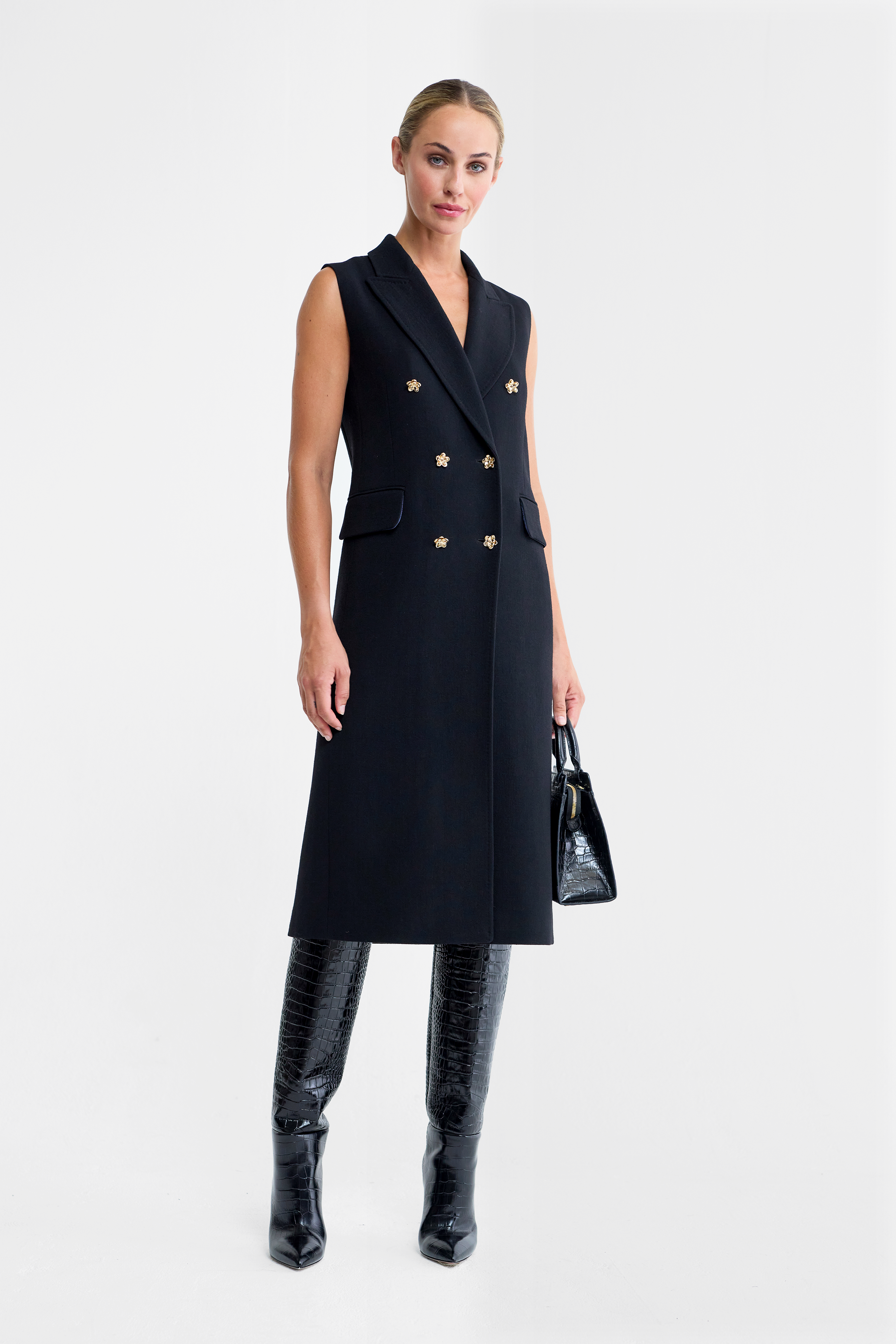 Lulu Black Double-Breasted Waistcoat