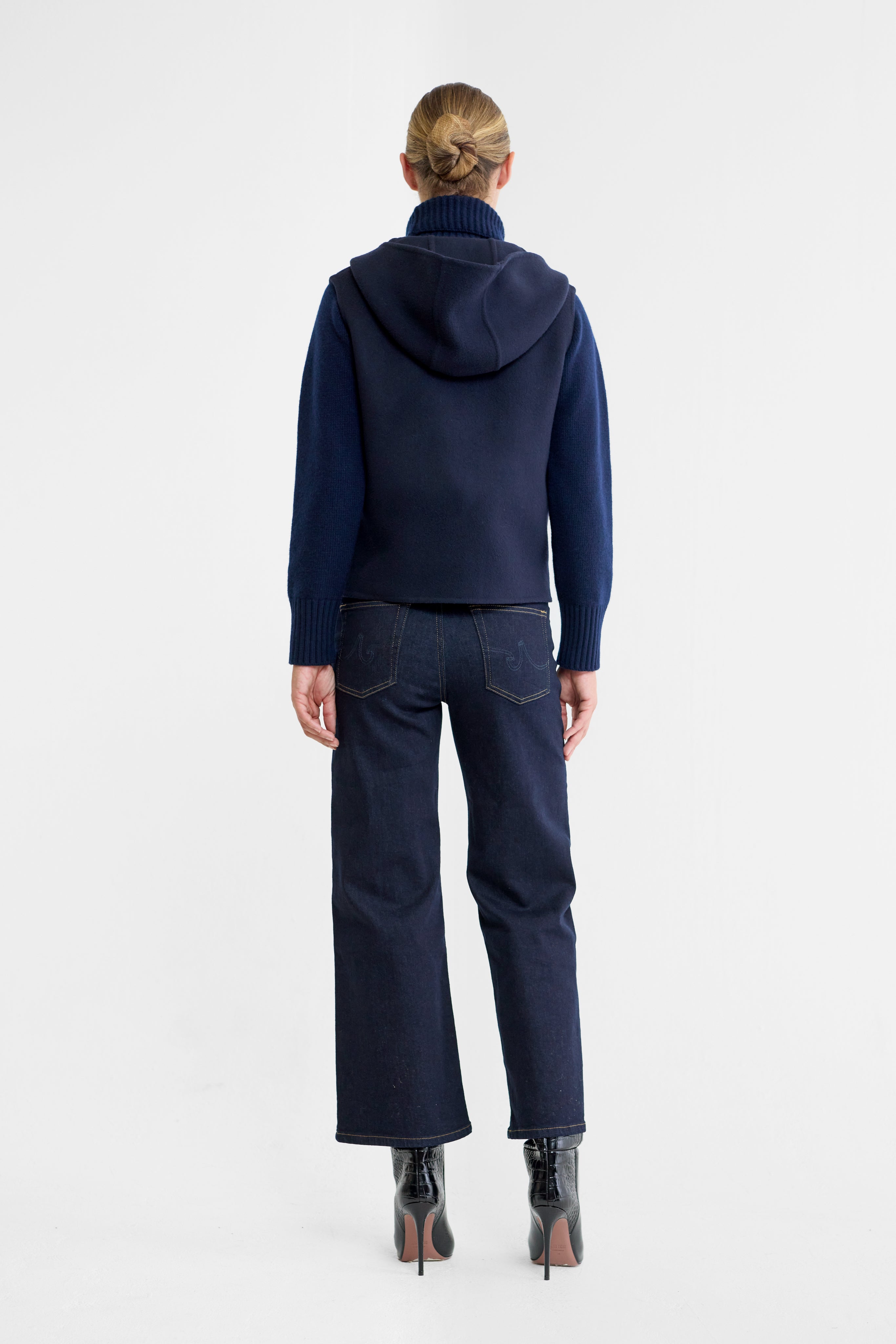 Madison Navy Double Face Wool Gilet
