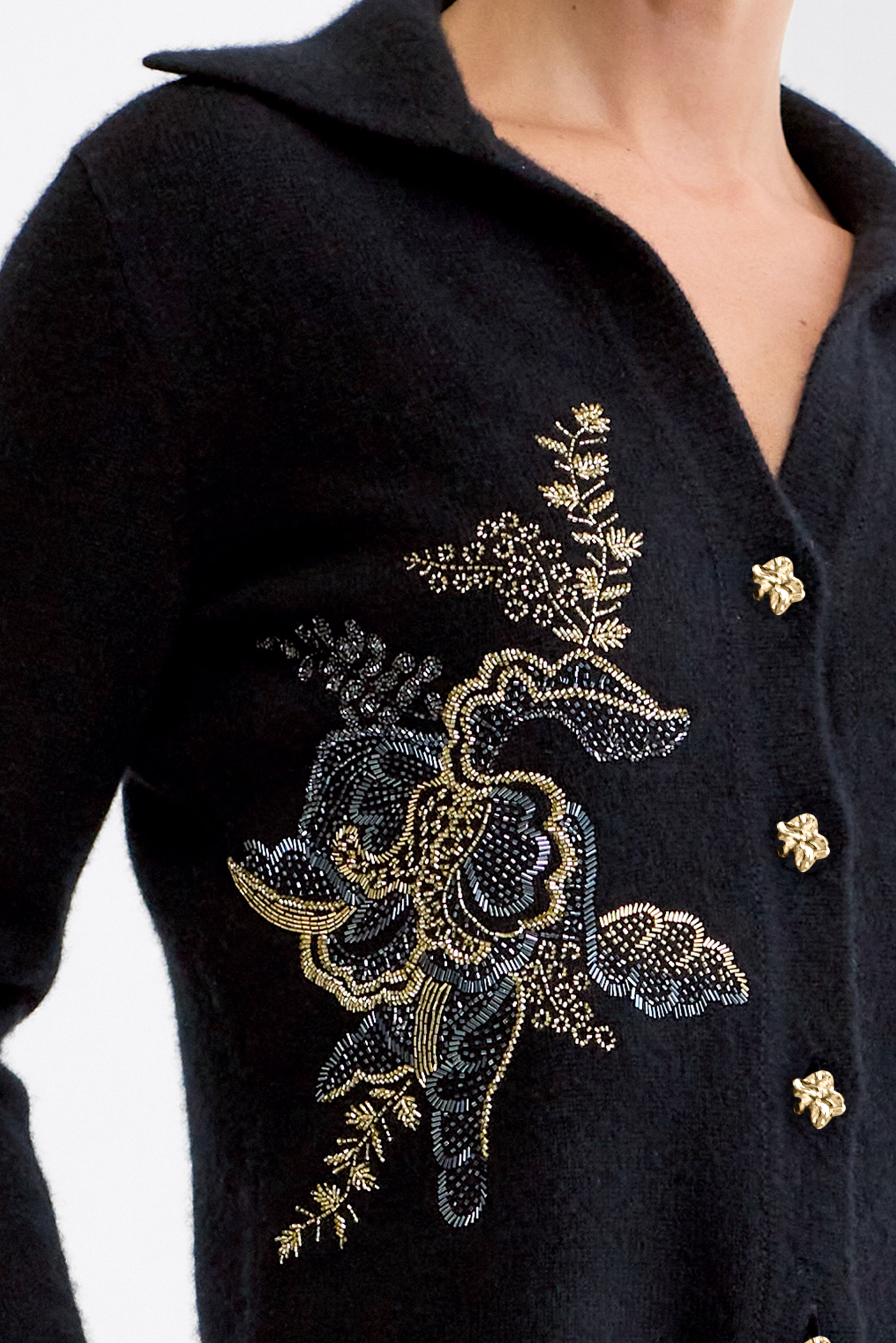 Mei Embellished Cashmere Cardigan