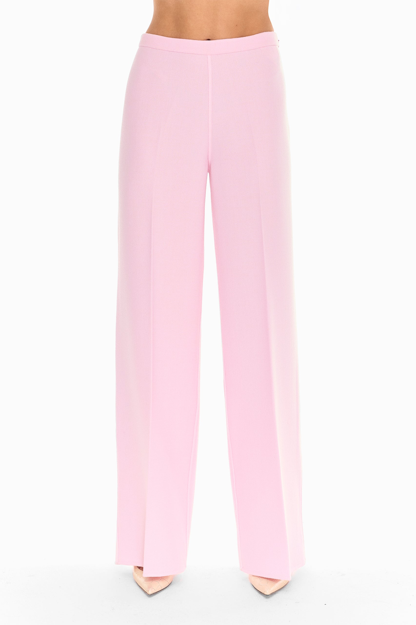 Mila Wool Wide-Leg Trousers in Navy