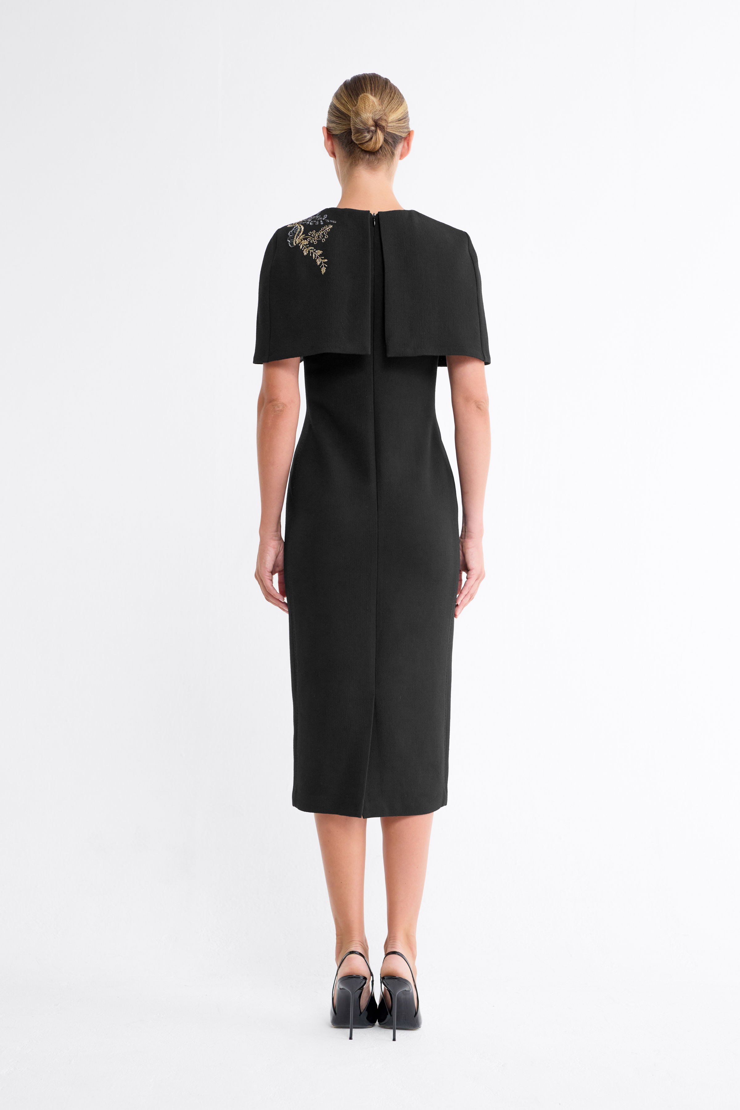 Mio Mini Cape Dress in Black
