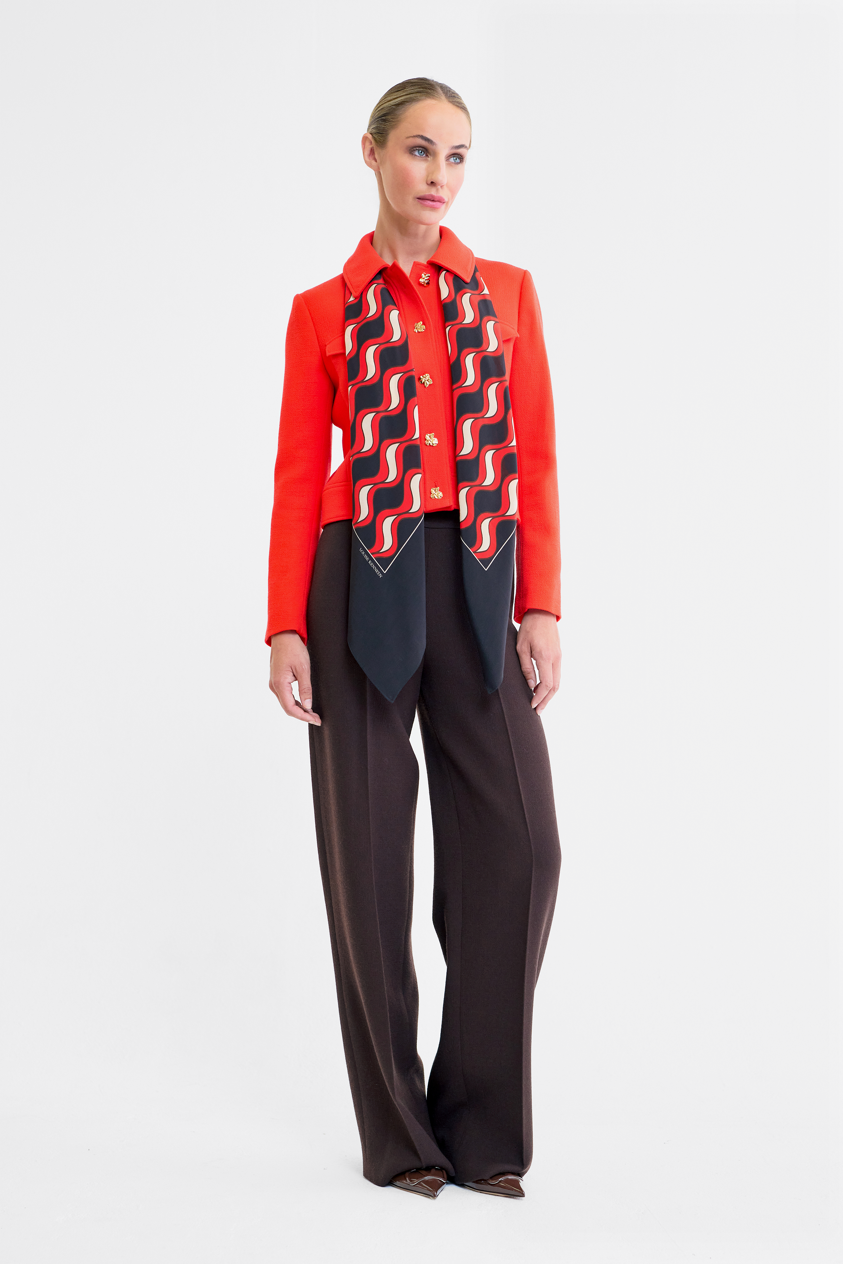 Molly Short Tailored Jacket in Orange