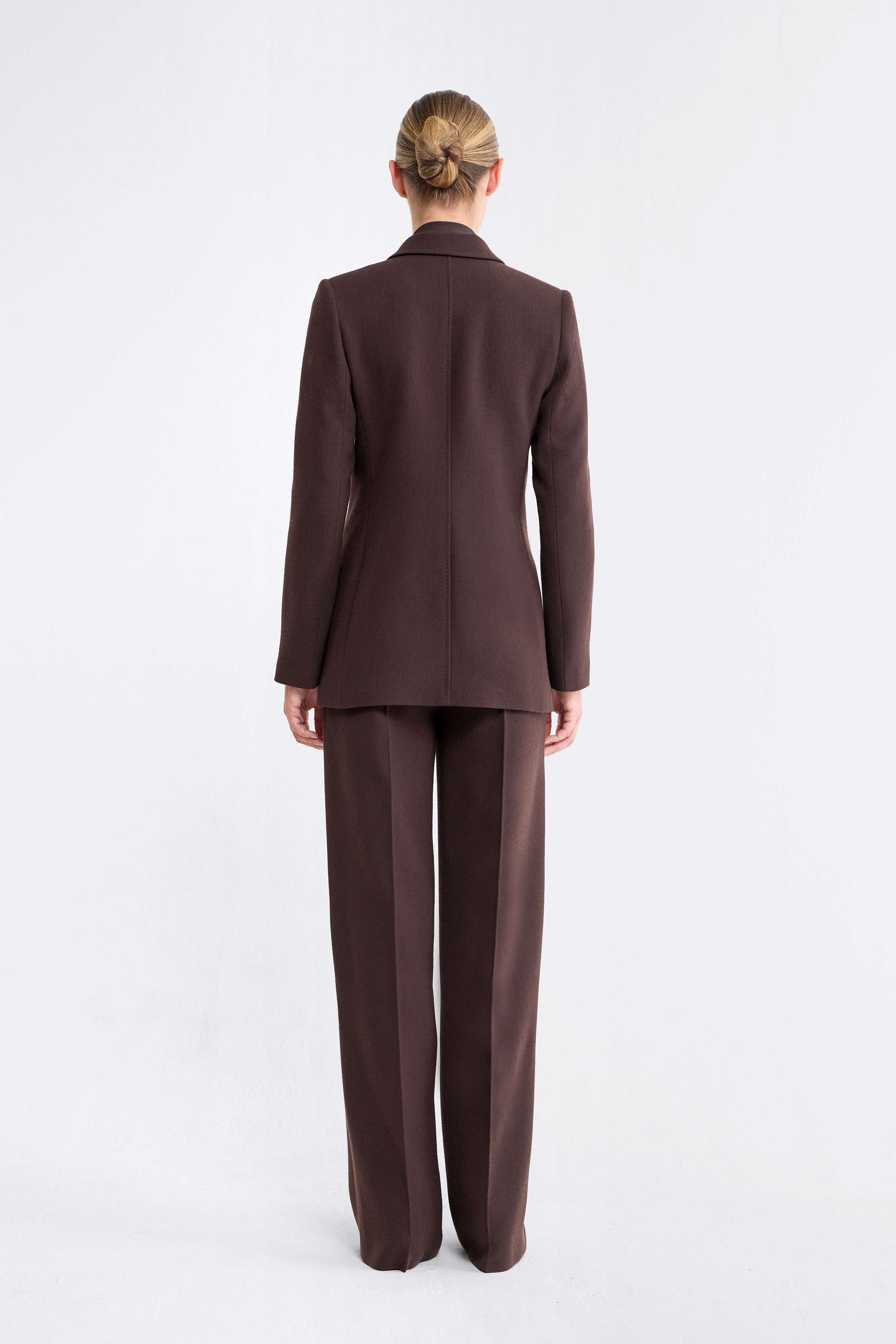 Olivia Single Breasted Wool Blazer in Espresso