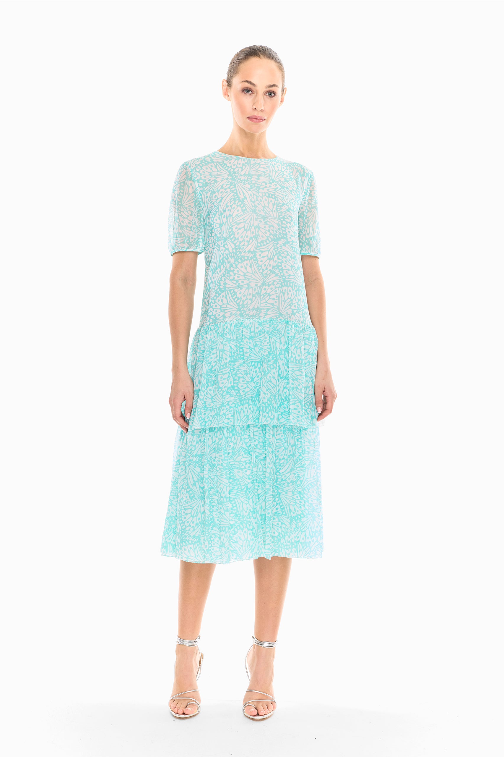 Cressida Silk Butterfly Print Dress
