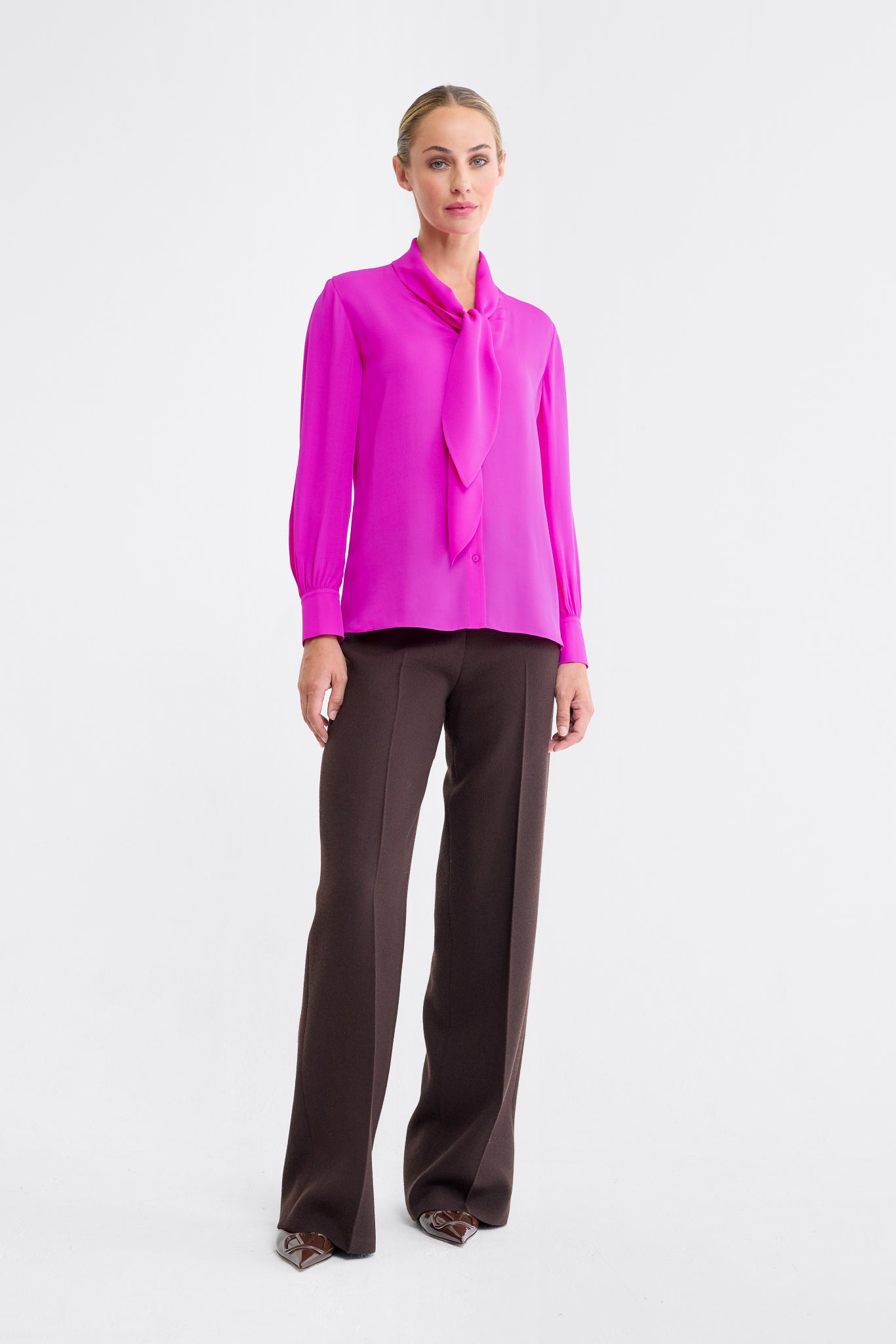 Indy Silk Blouse in Orchid Pink