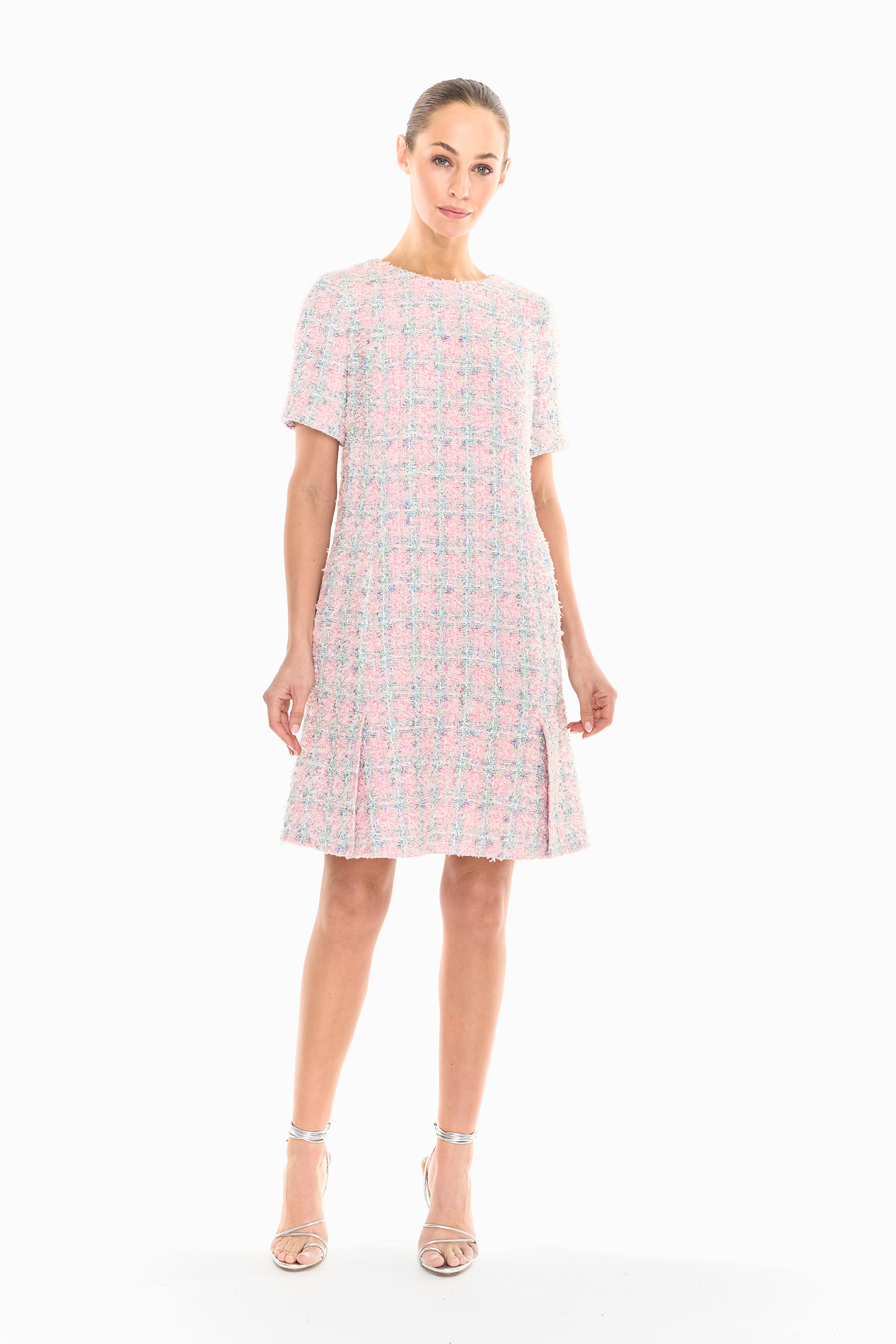Nika Tweed Peplum Hem Dress
