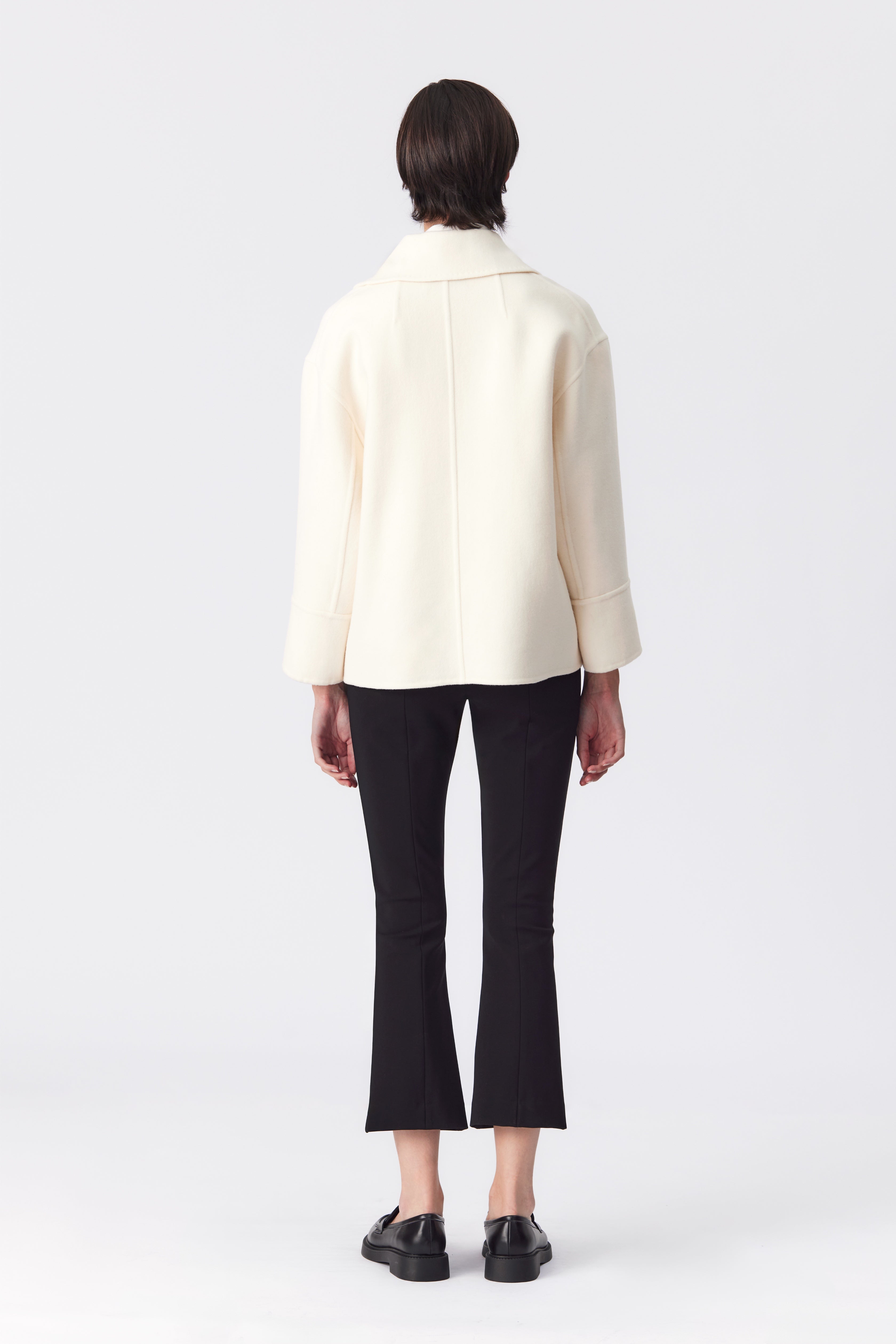 Piper Cropped Flare Jersey Trouser in Black