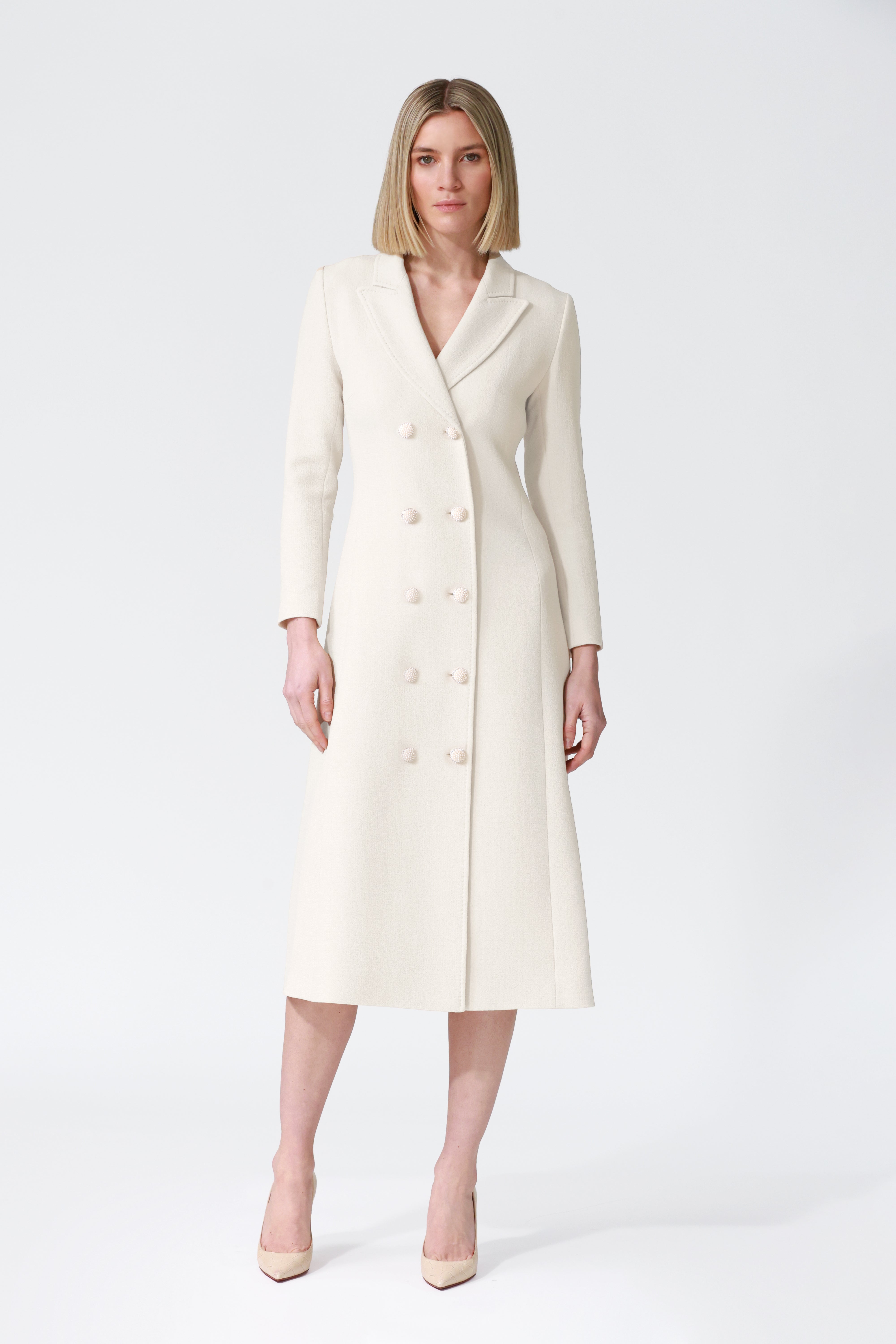 Charlotte Coat Dress in Ivory