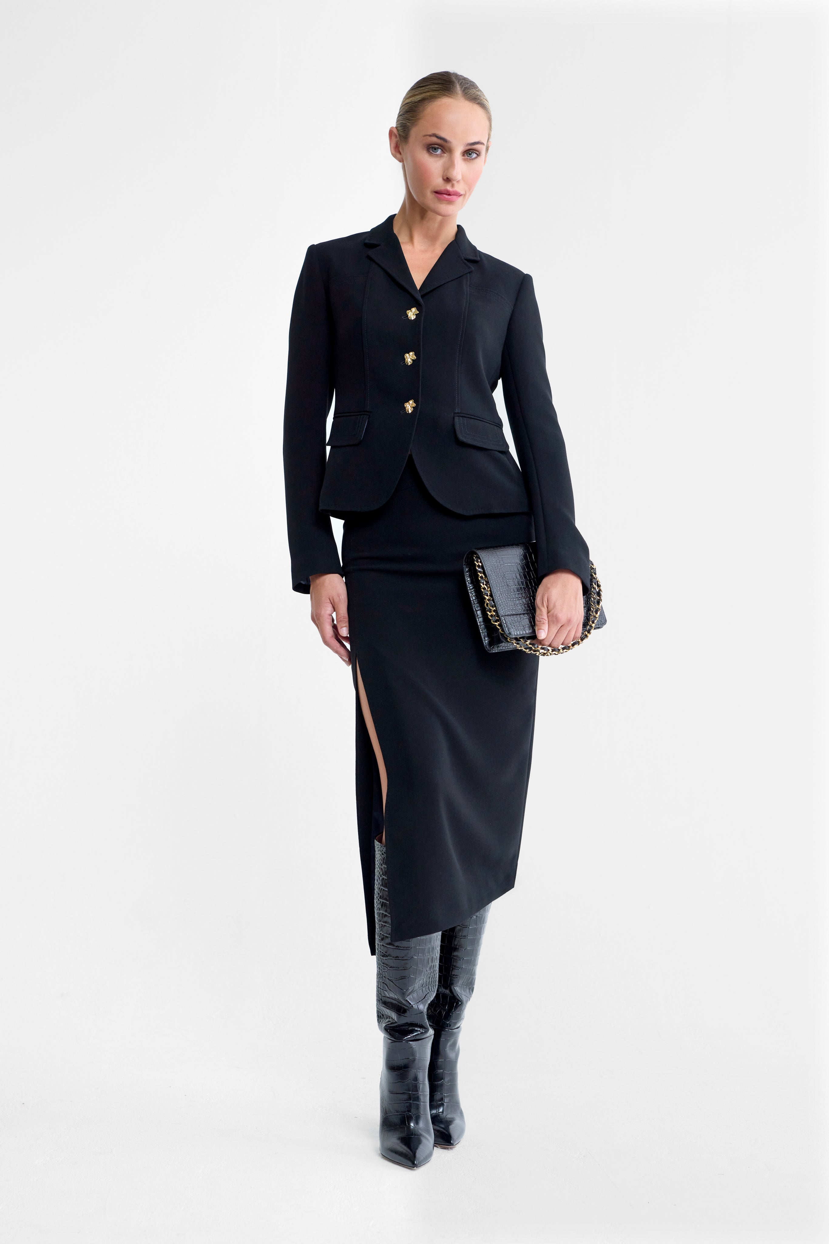 Diva Short Tailored Jacket in Black