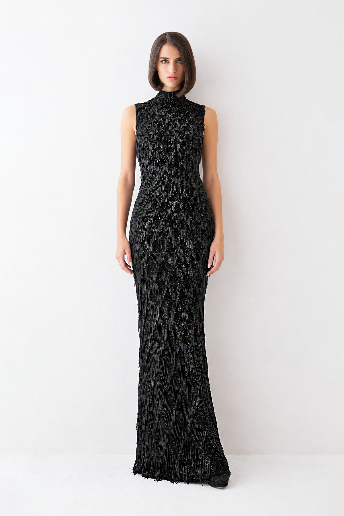 Edie Onyx Beaded Gown