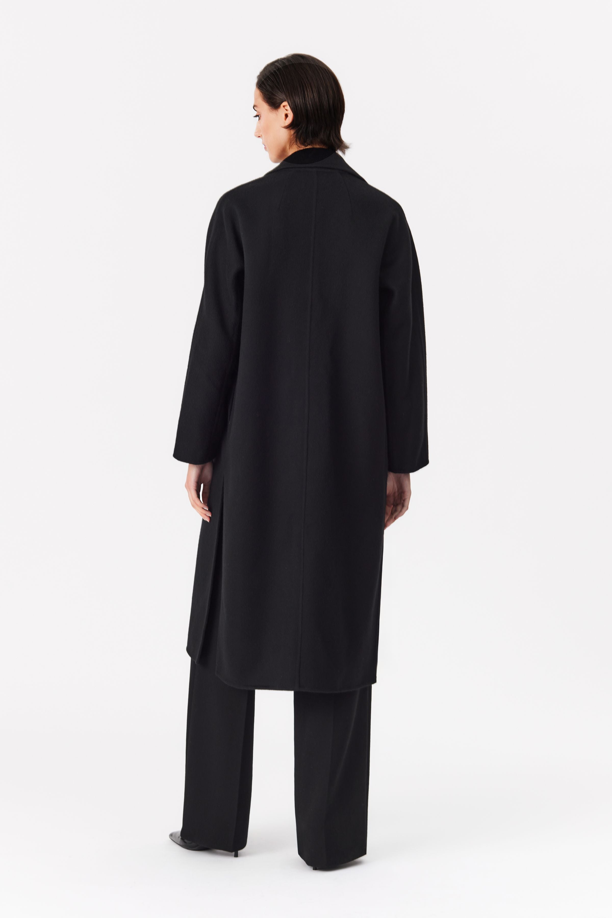 Elba Black Double-Face Wool Coat