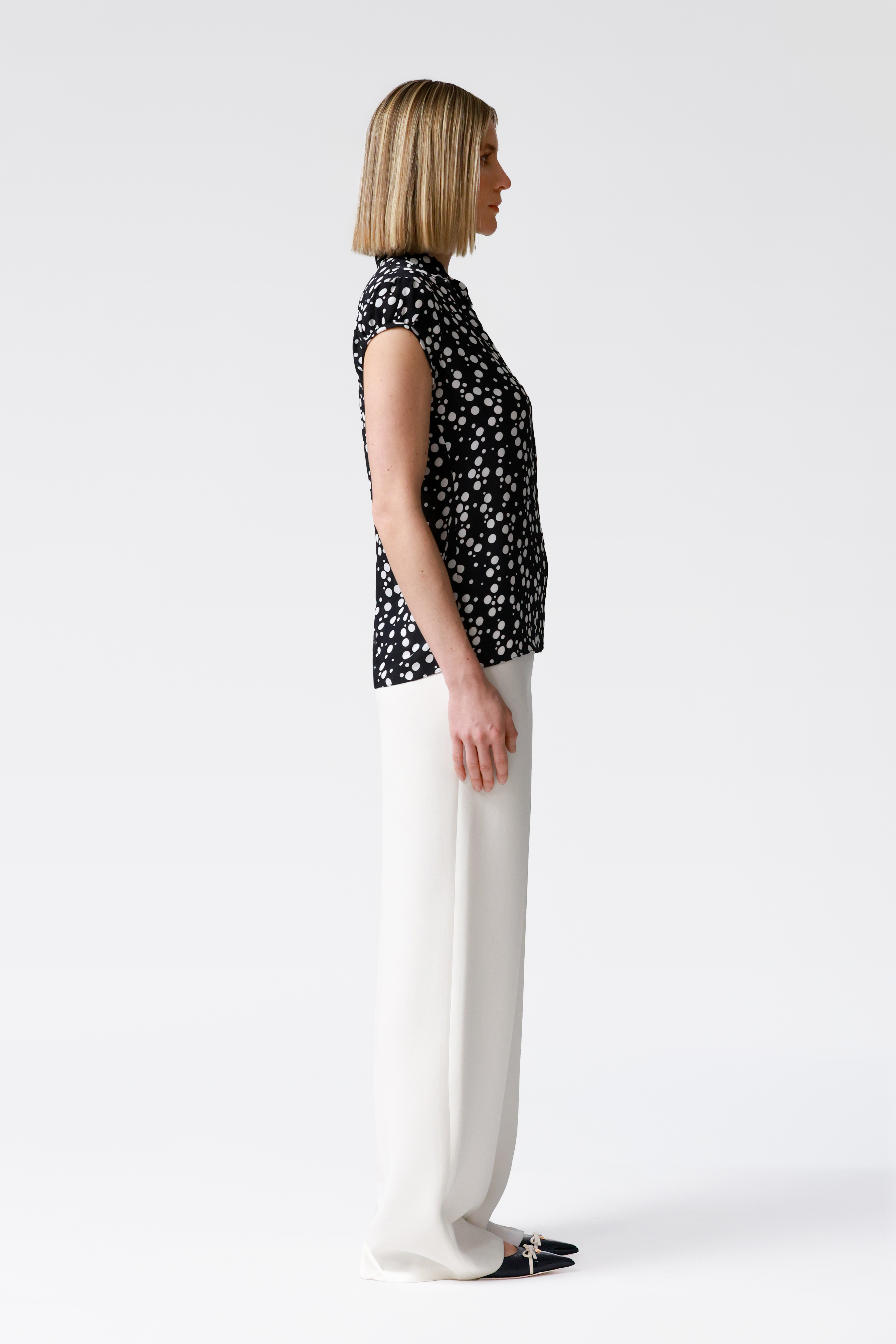 Elena Silk Polka Dot Blouse