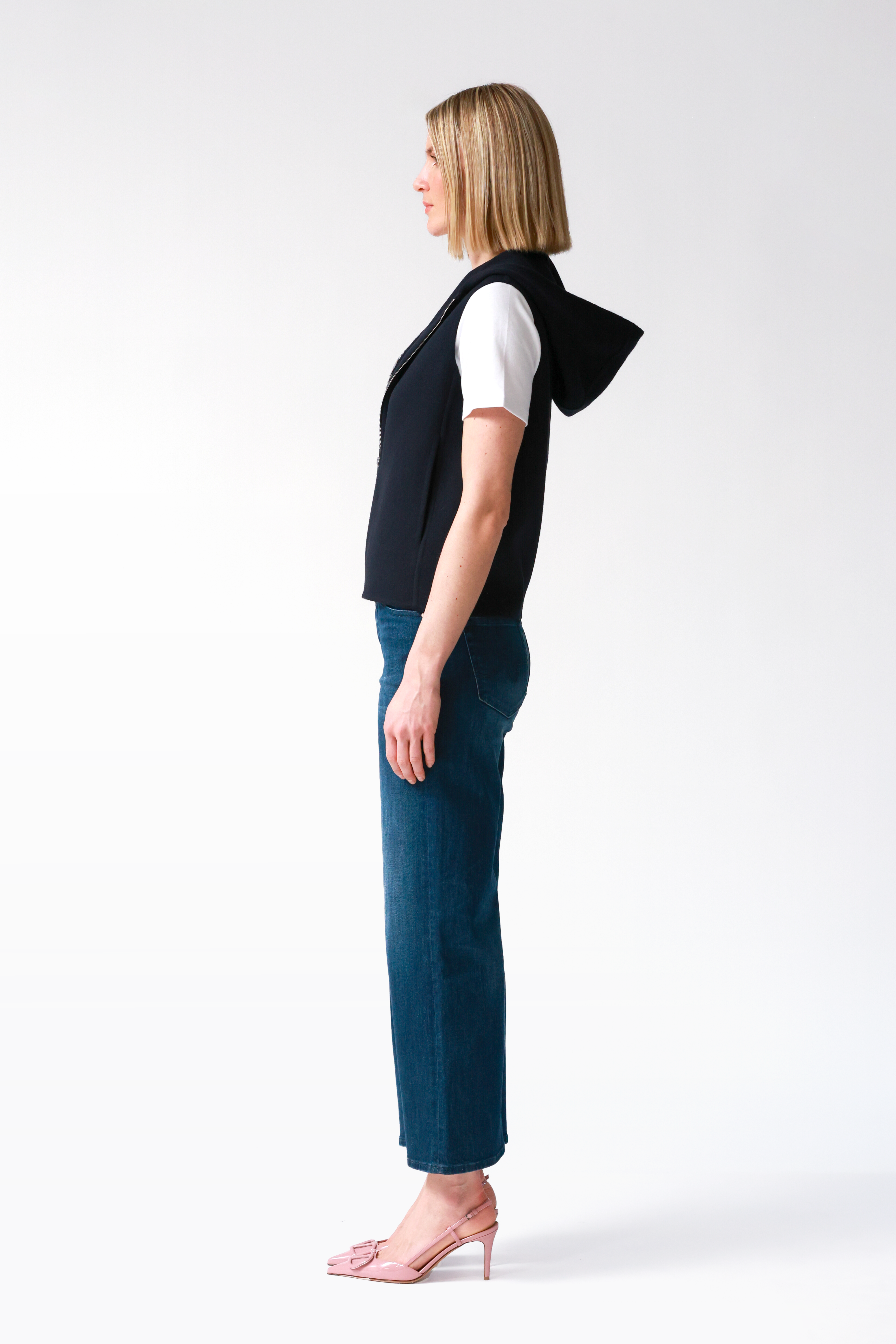 Faye Navy Double Face Wool Gilet