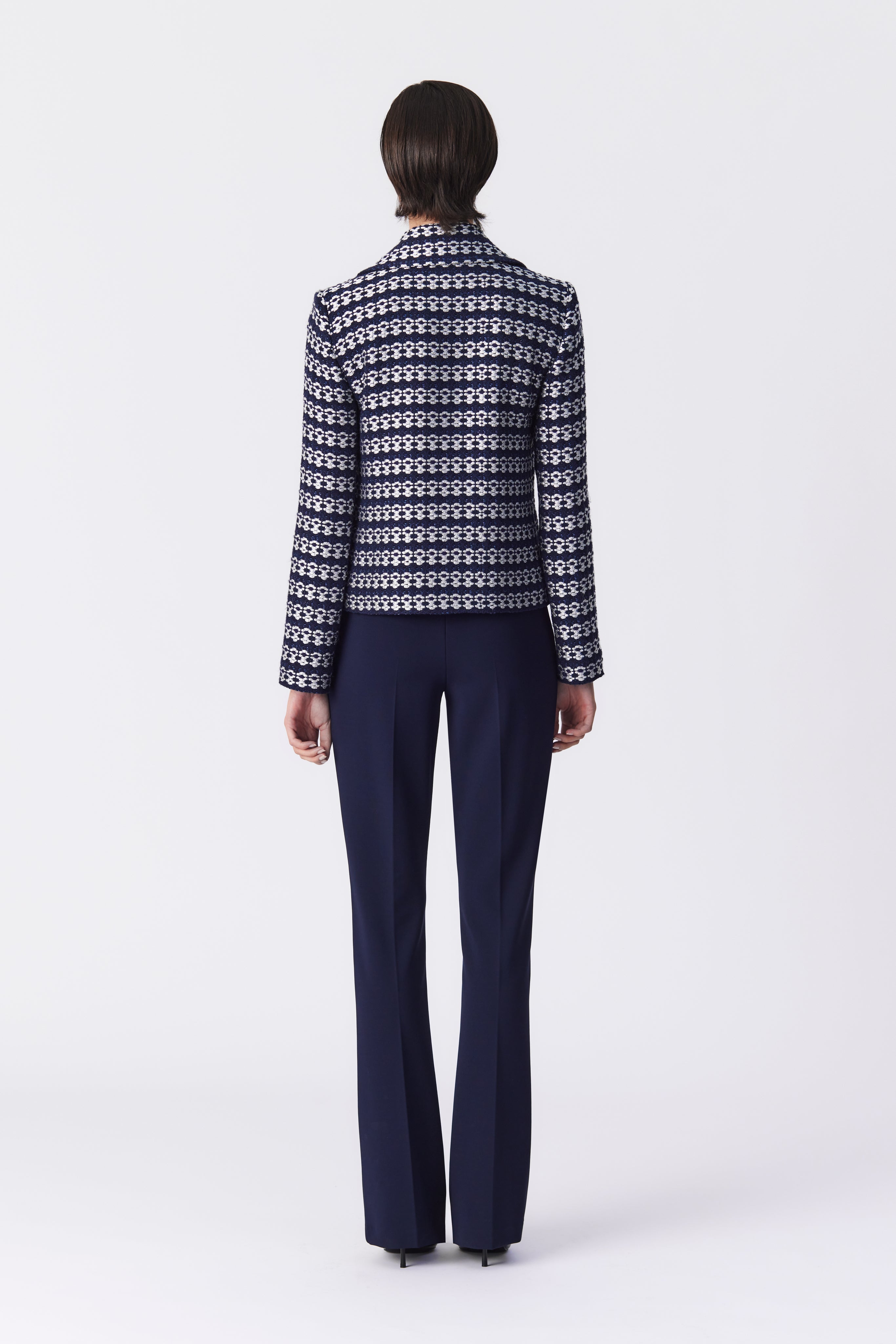 Mischa Tailored Stretch Jersey Trousers in Navy
