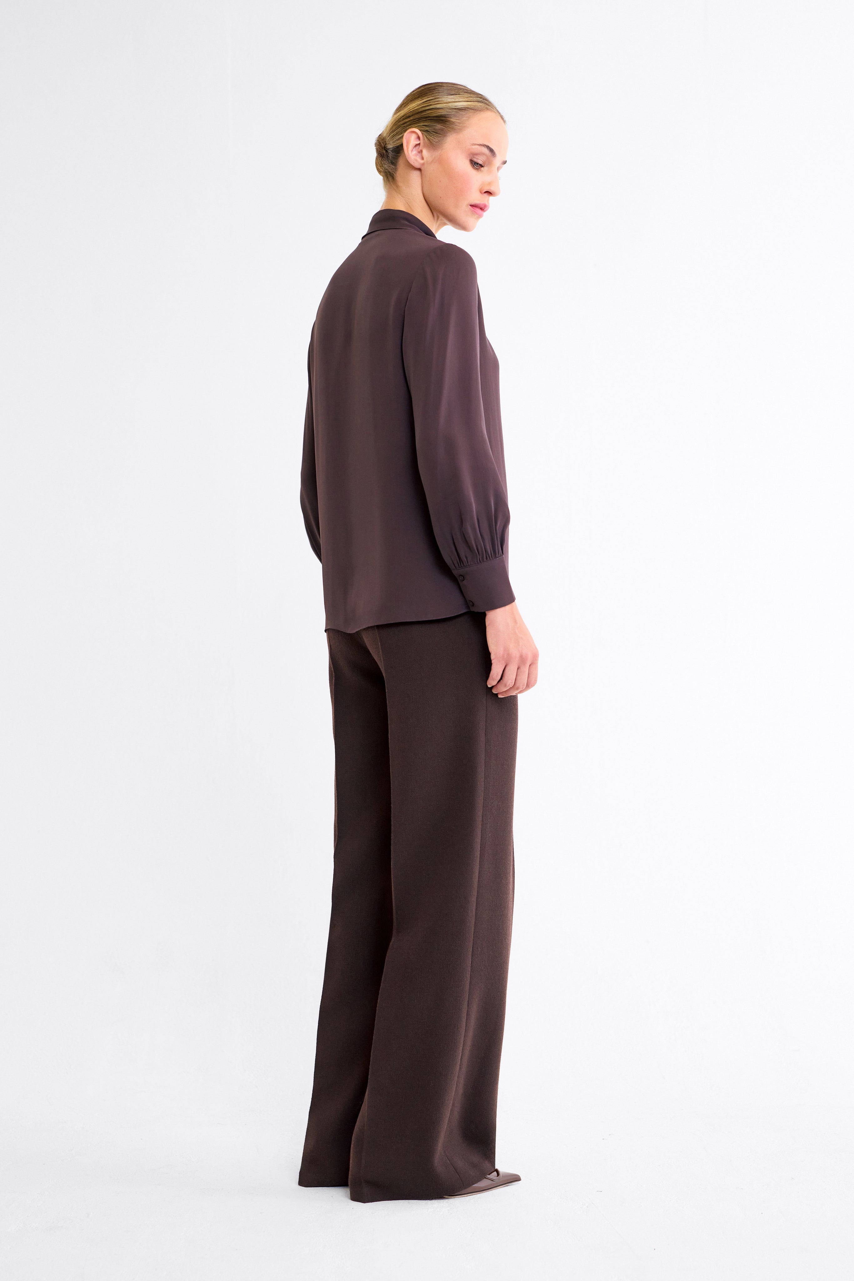 Indy Silk Blouse in Espresso