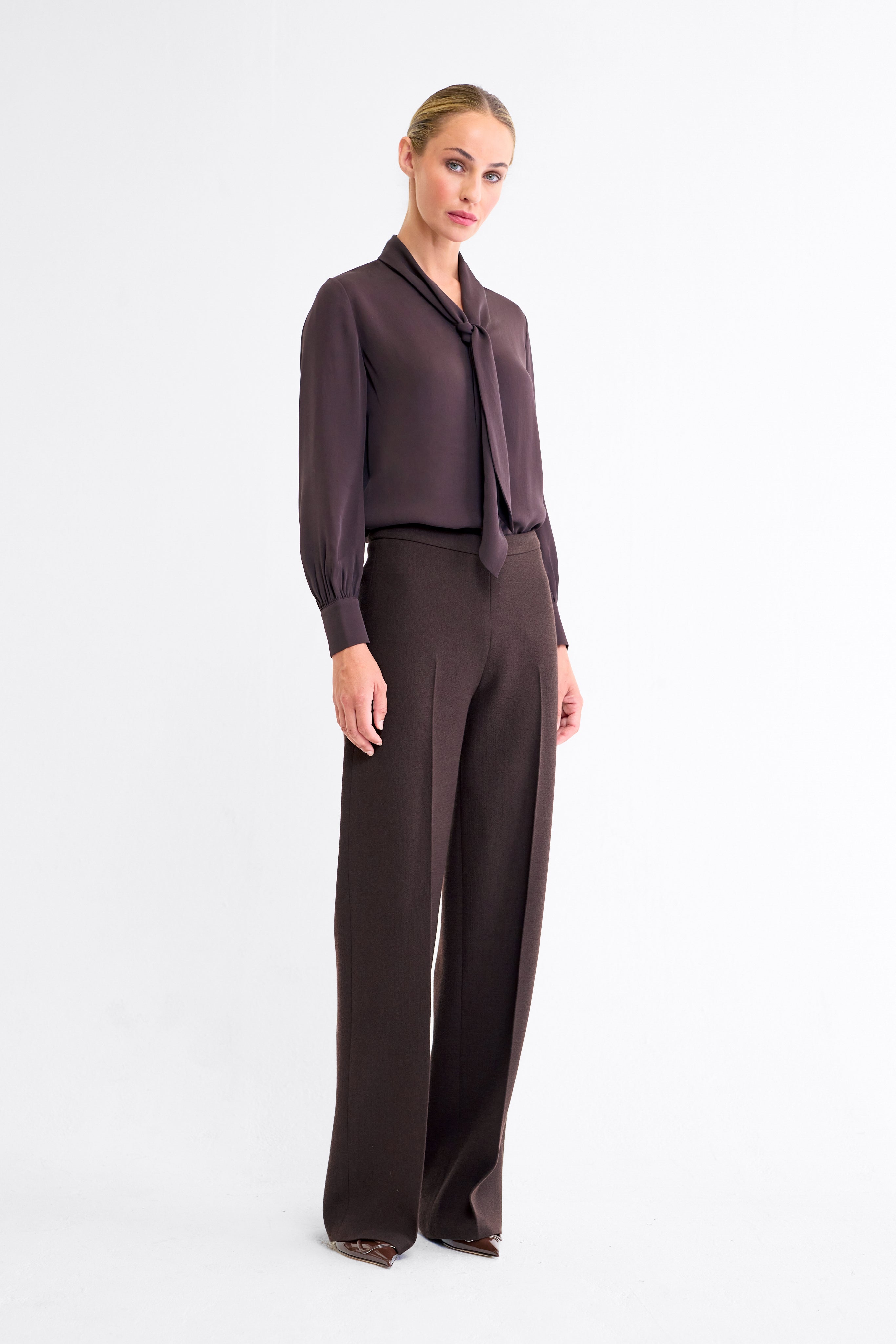 Indy Silk Blouse in Espresso