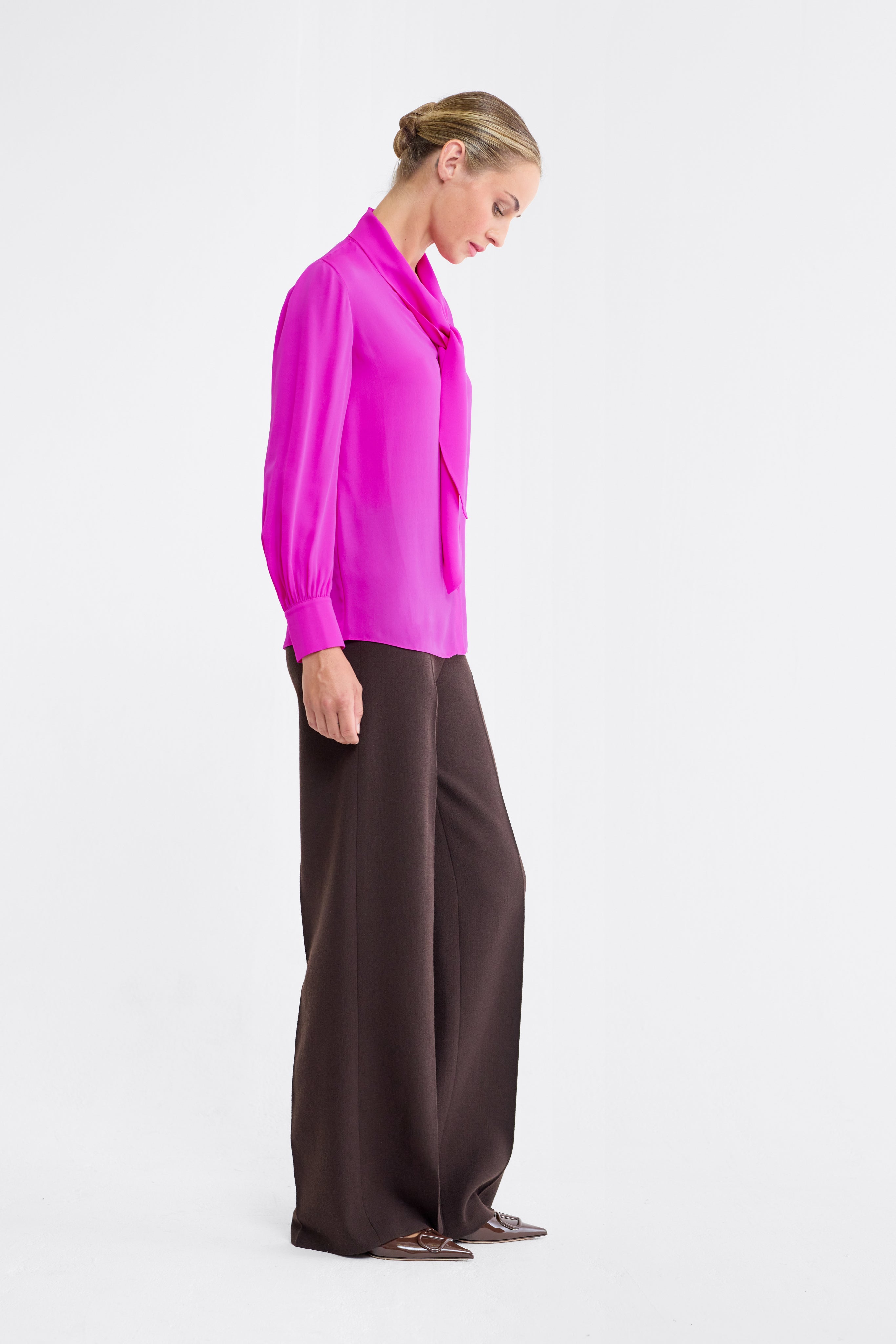 Indy Silk Blouse in Orchid Pink