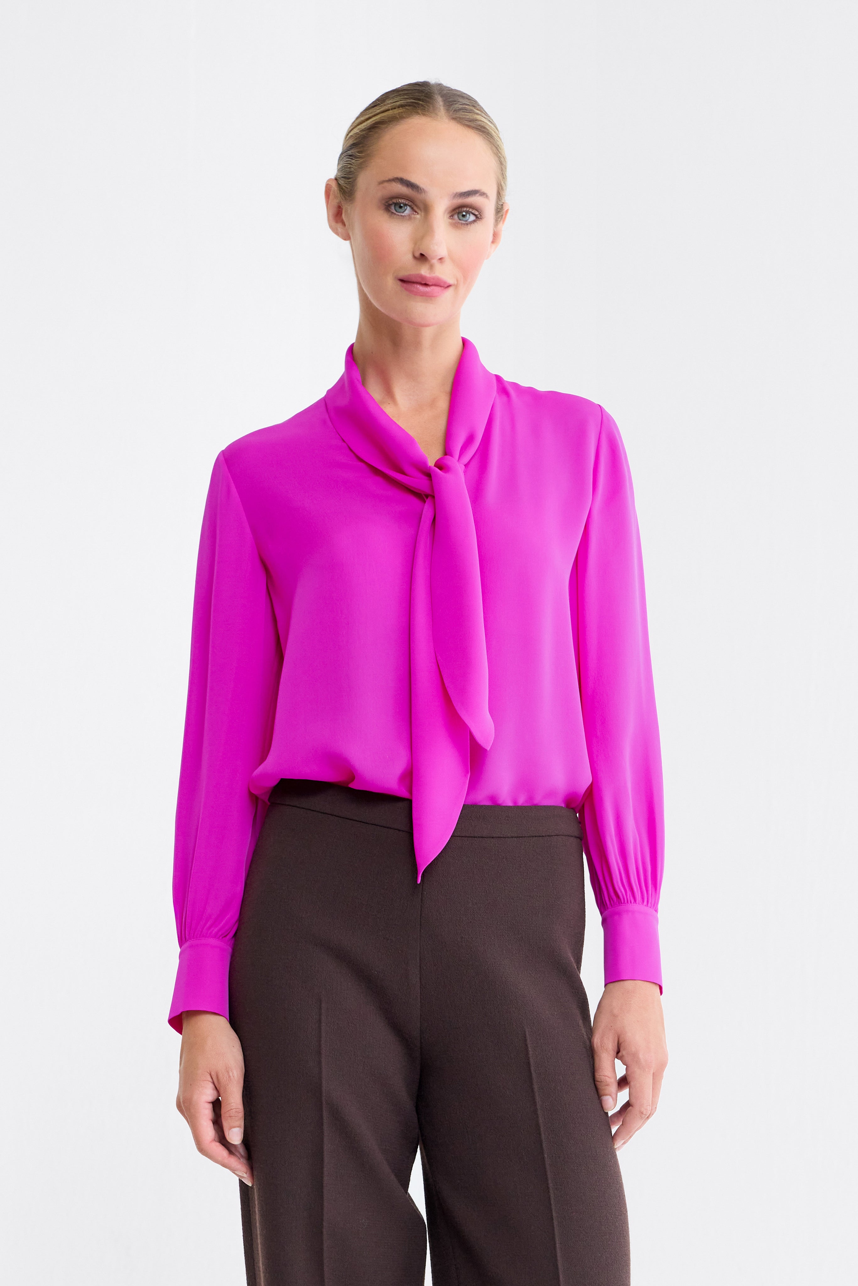 Indy Silk Blouse in Orchid Pink