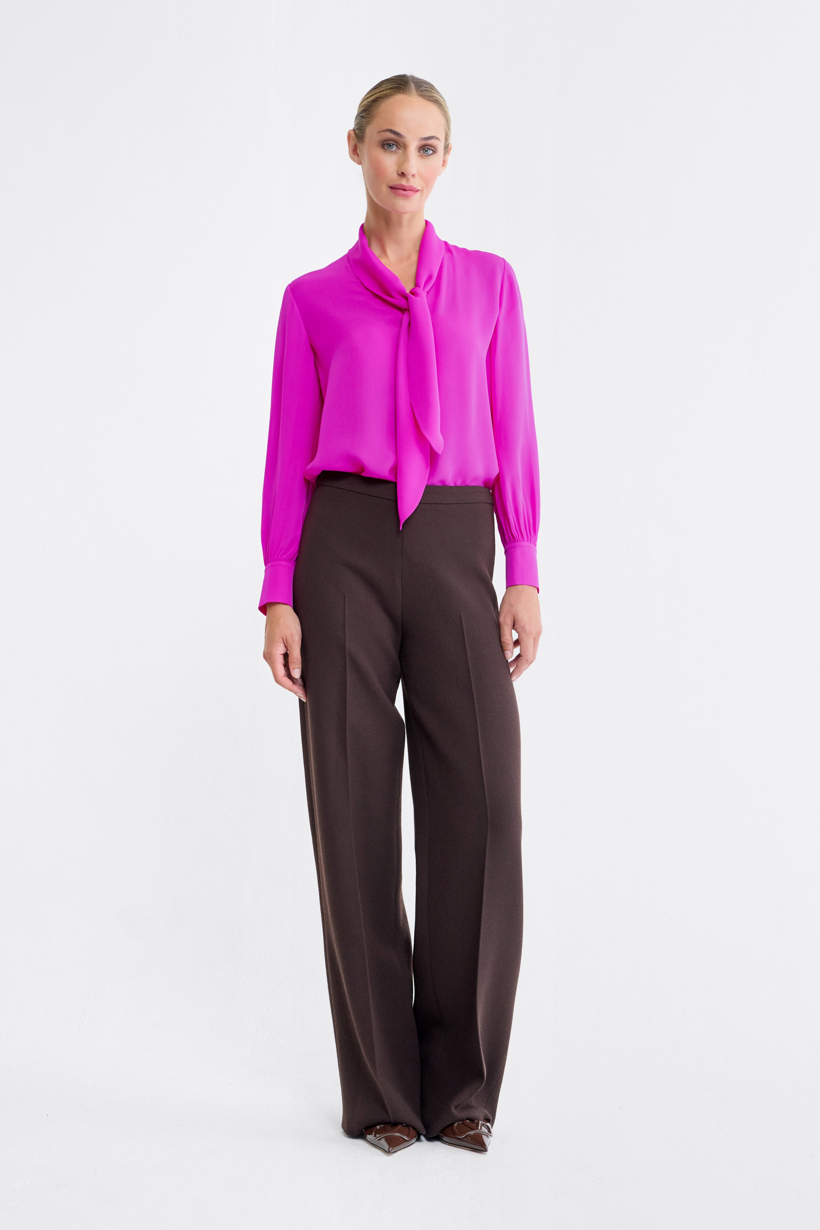 Indy Silk Blouse in Orchid Pink