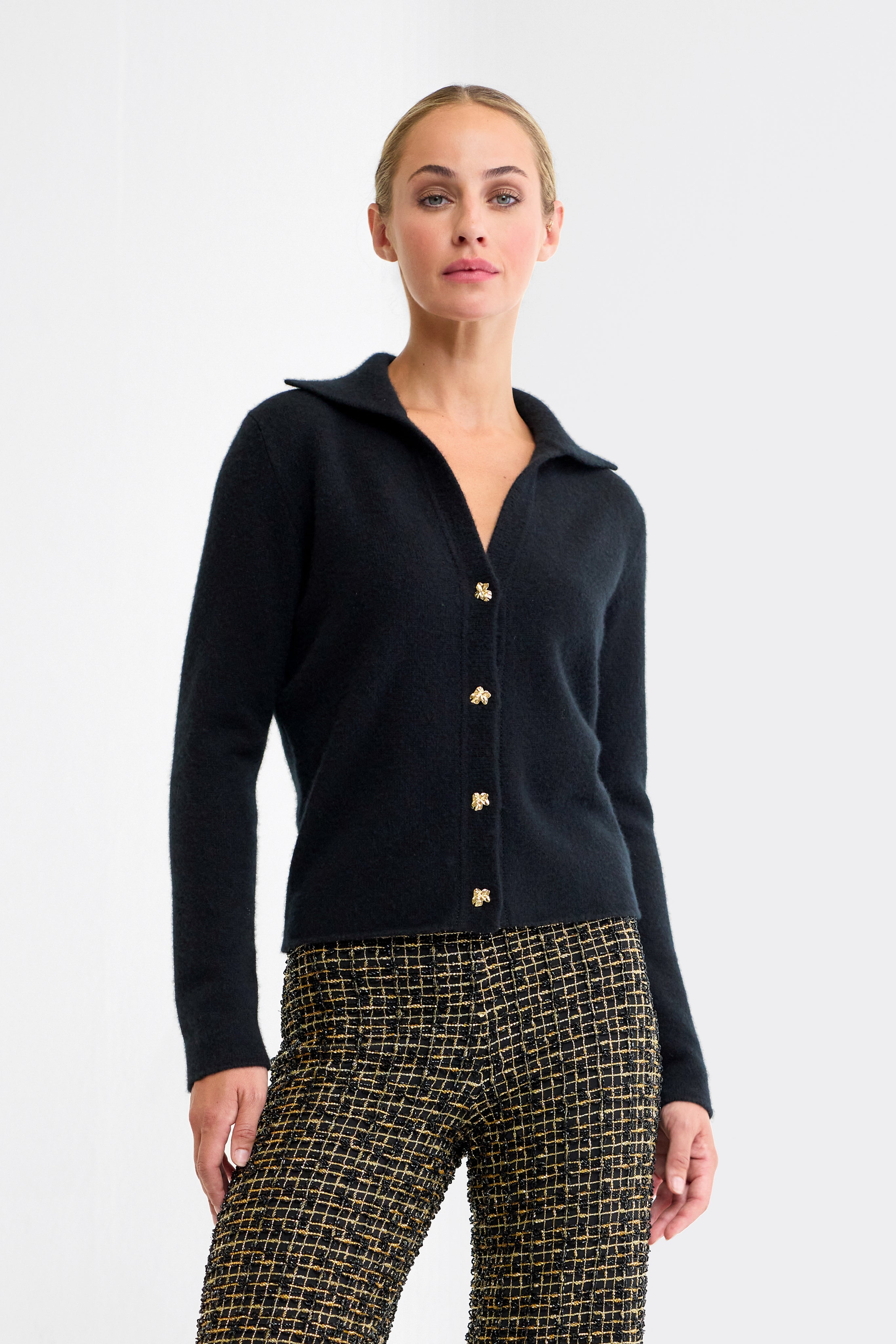 Iris Cashmere Cardigan in Black