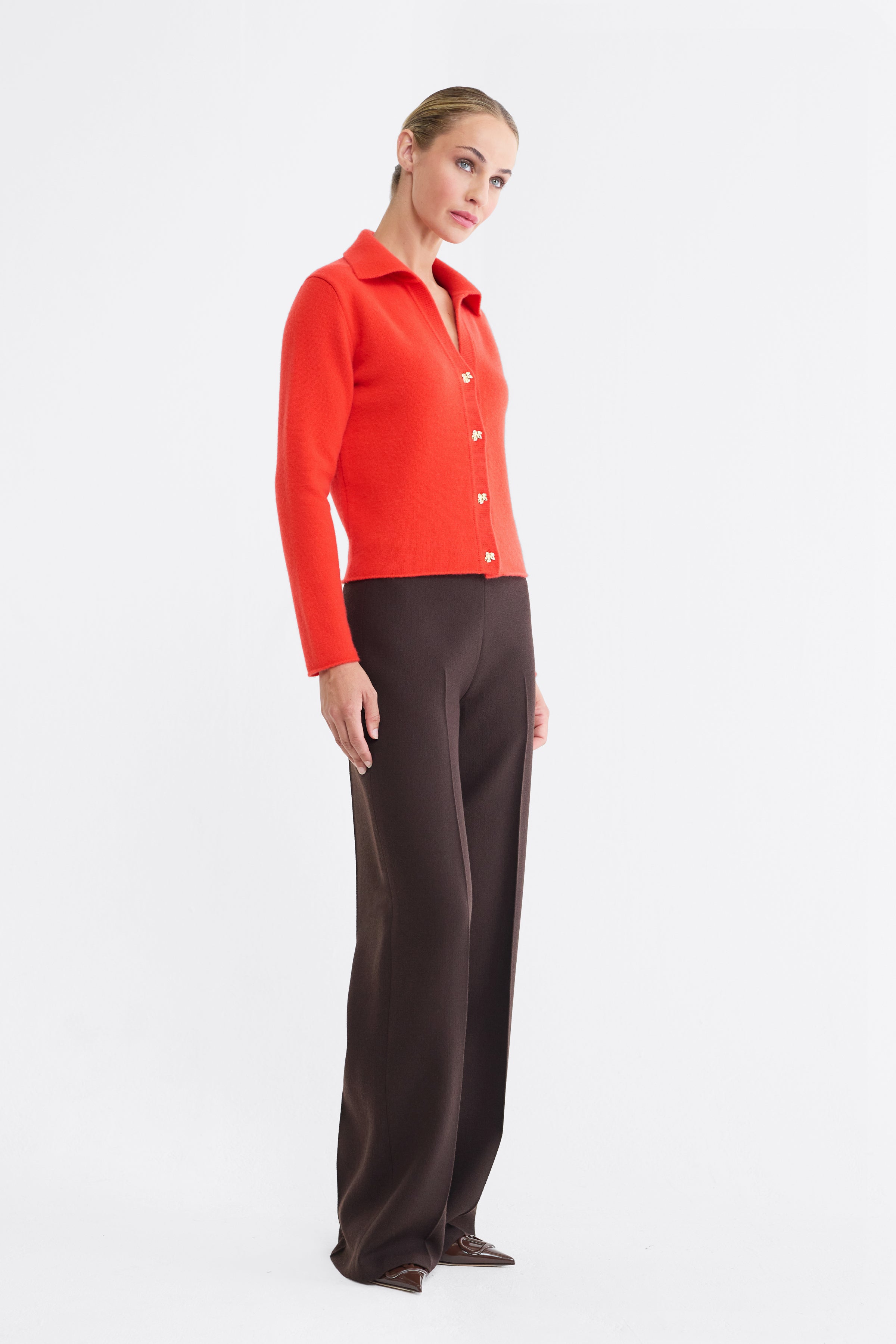 Iris Cashmere Cardigan in Orange
