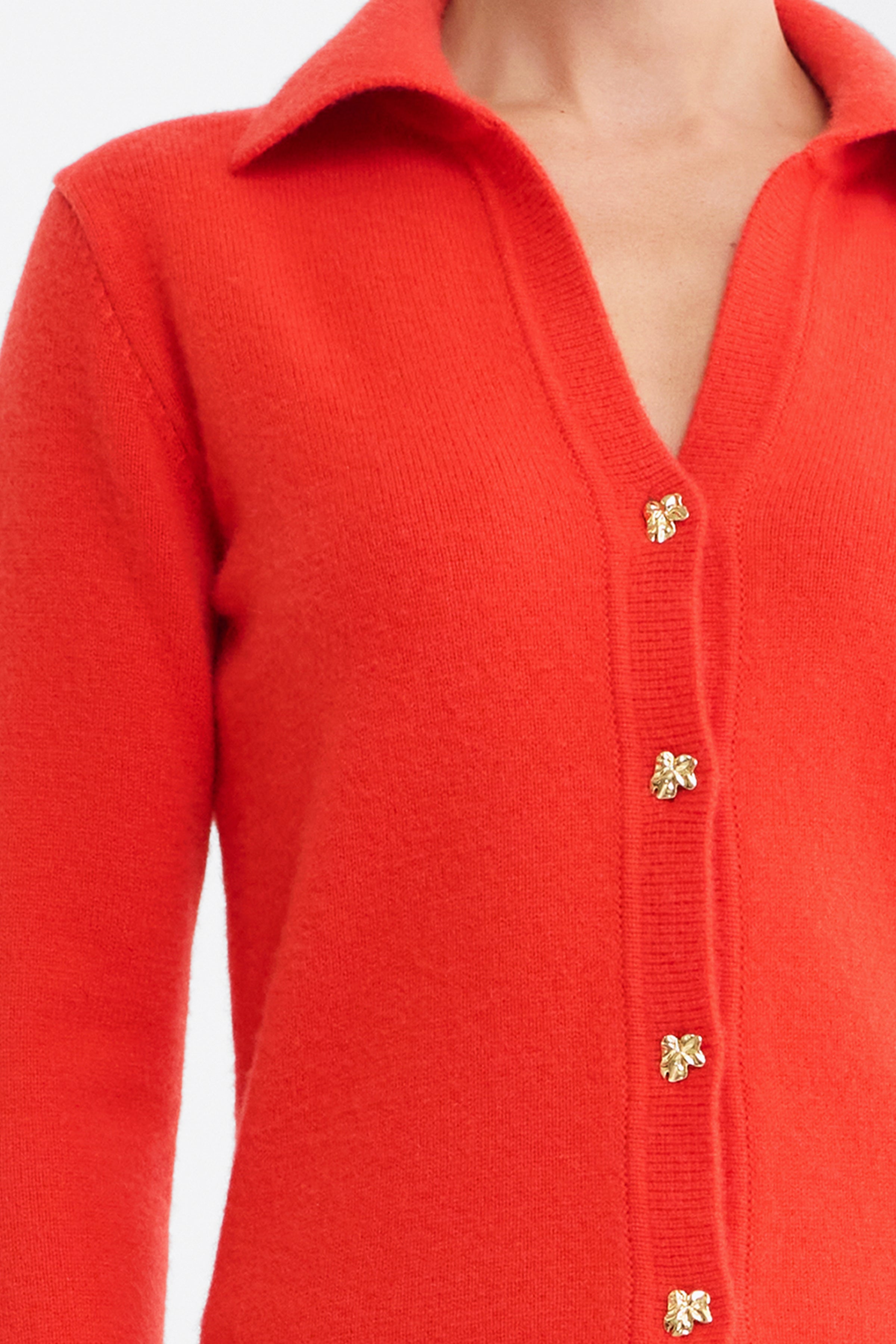 Iris Cashmere Cardigan in Orange