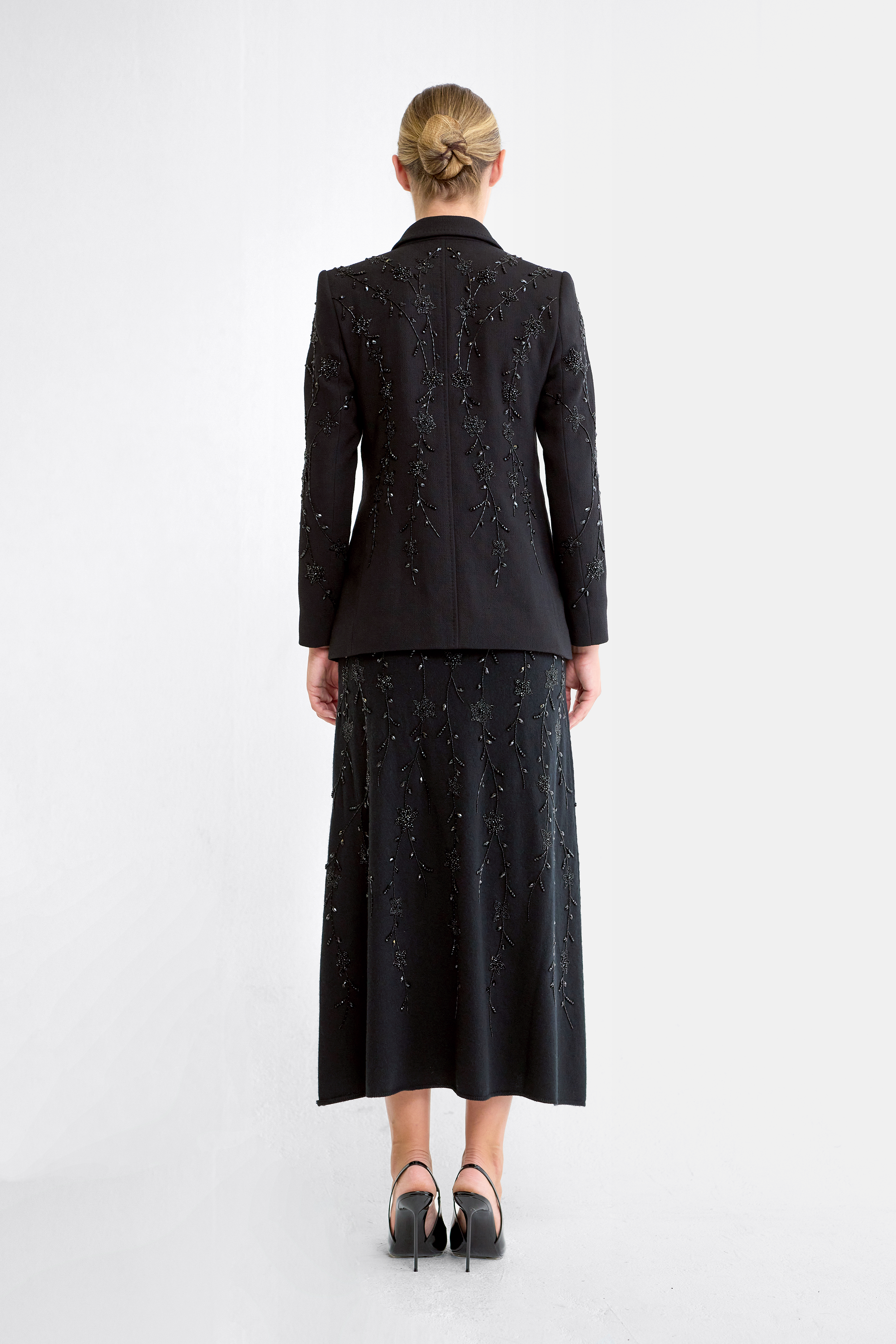 Jane Beaded Cashmere Midi Skirt