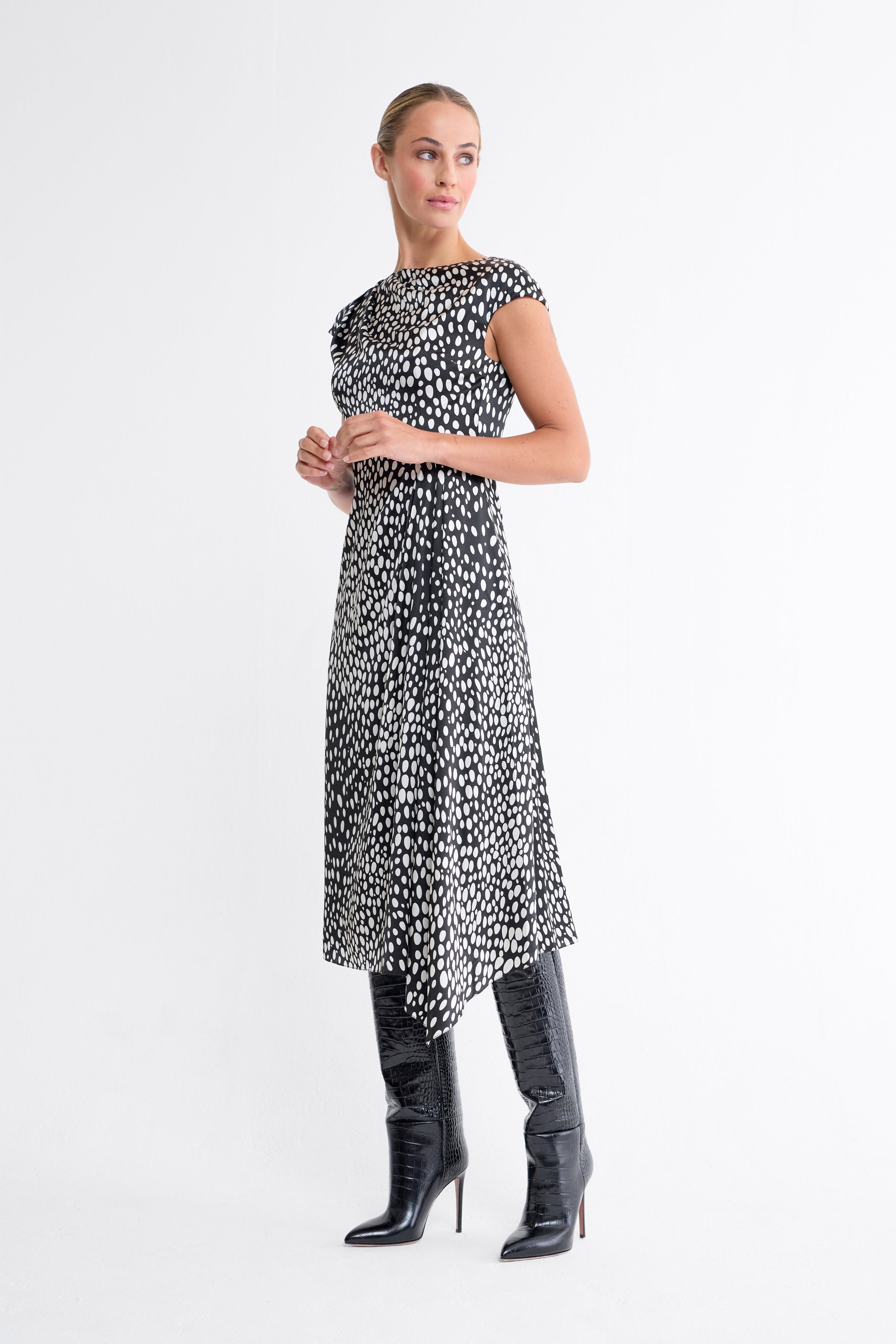 Julianne Abstract Dot Midi Dress