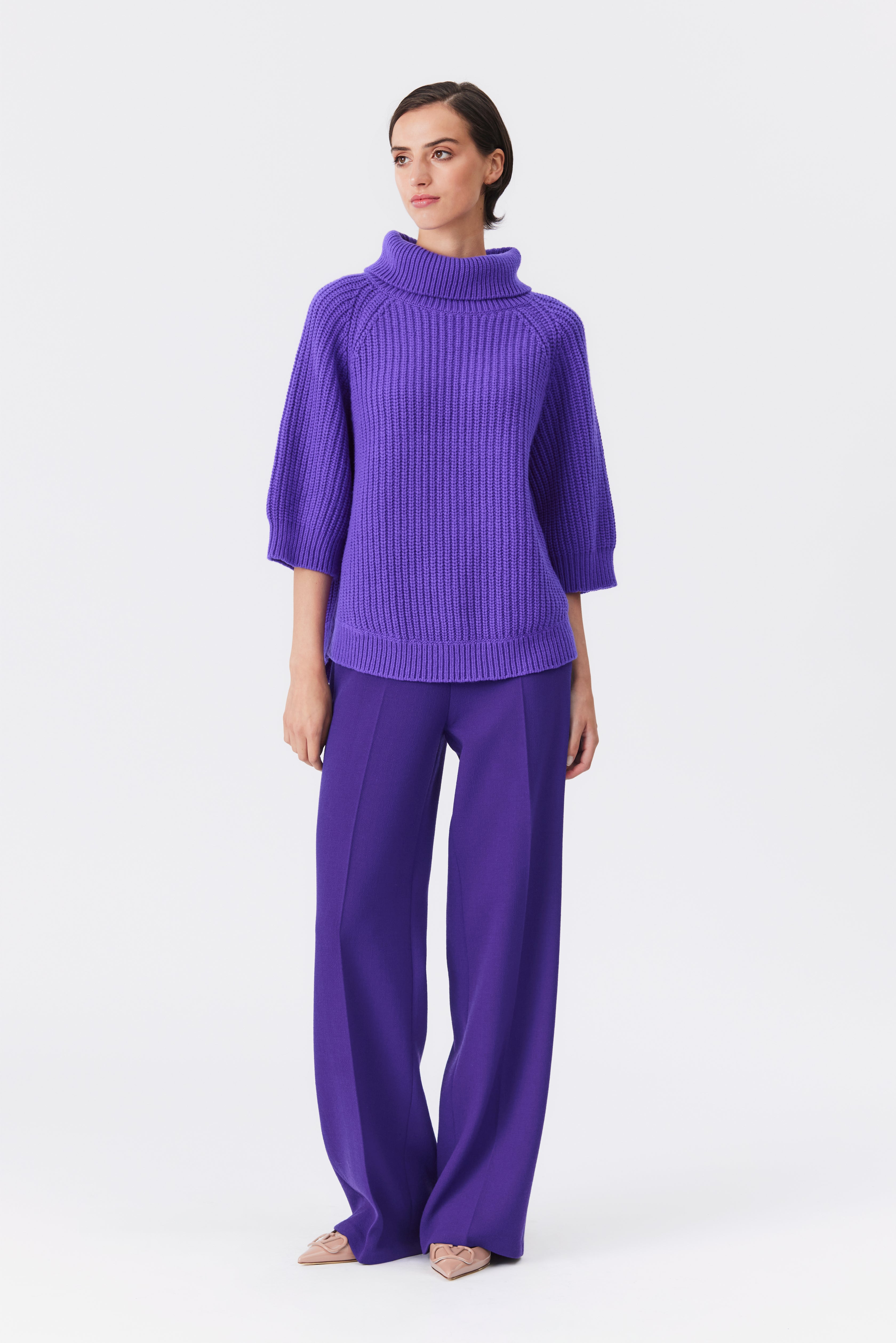 Lily Roll-Neck Sweater in Purple