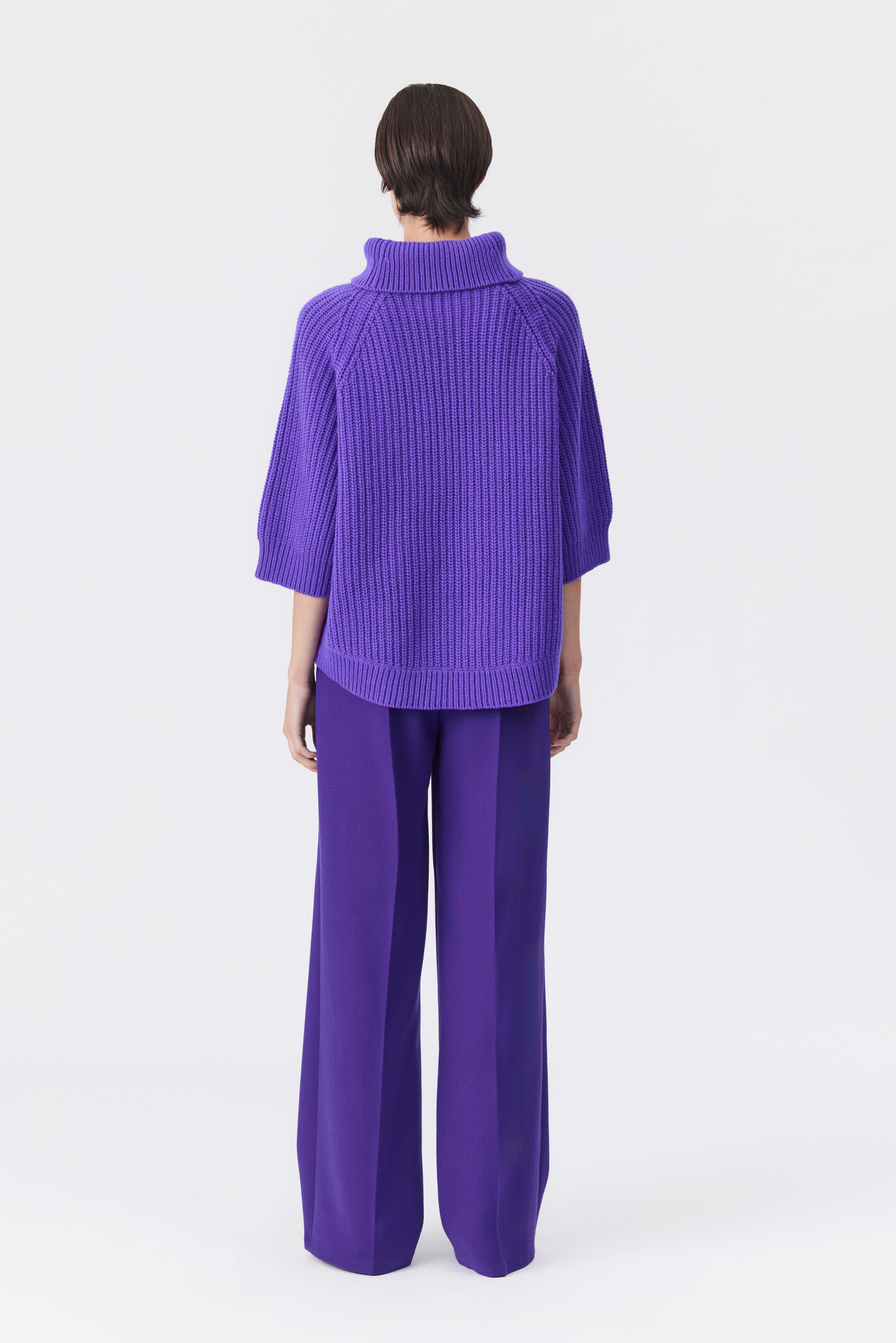 Lily Roll-Neck Sweater in Purple