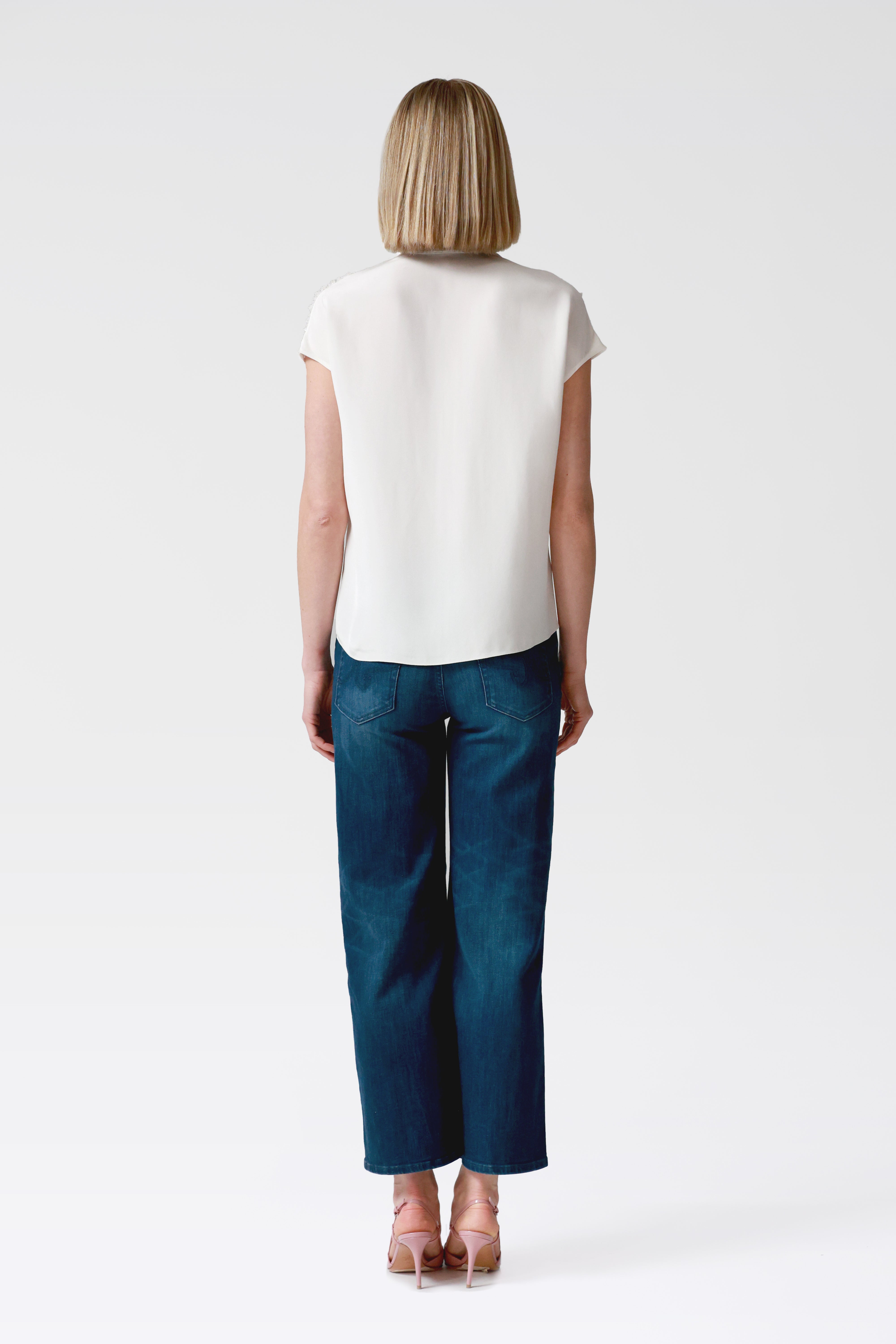 Kira Beaded Silk Blouse