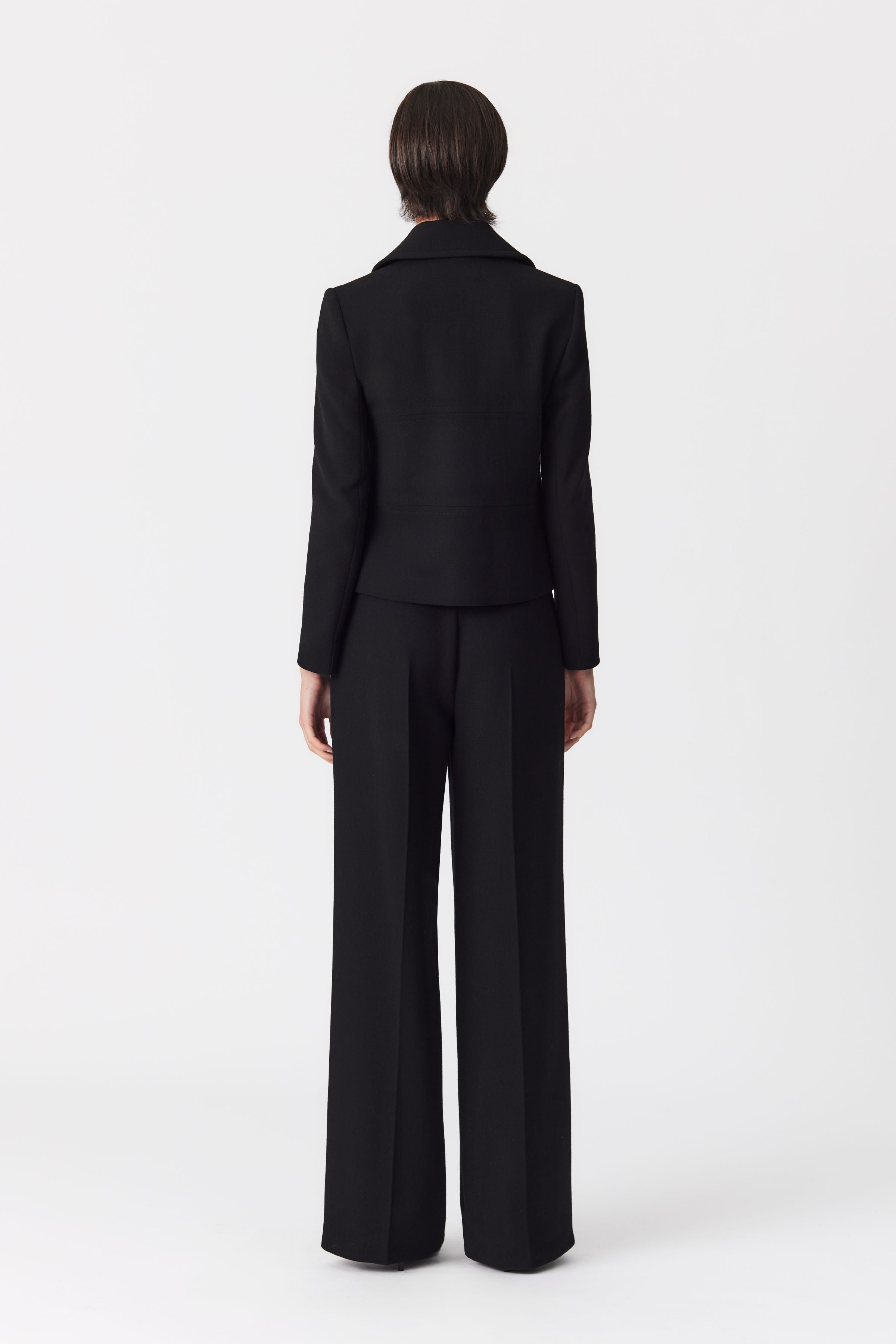 Fleur Black Double-Breasted Wool Jacket