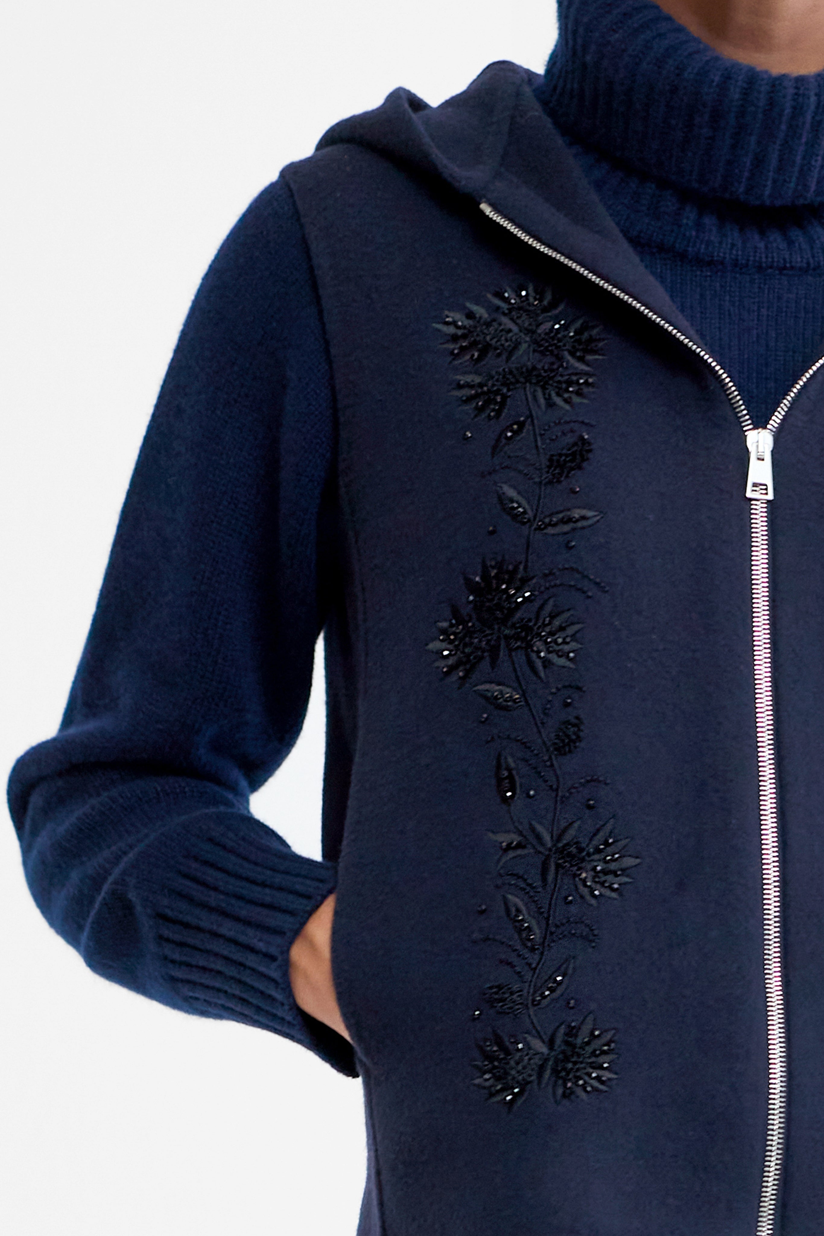 Madison Navy Double Face Wool Gilet