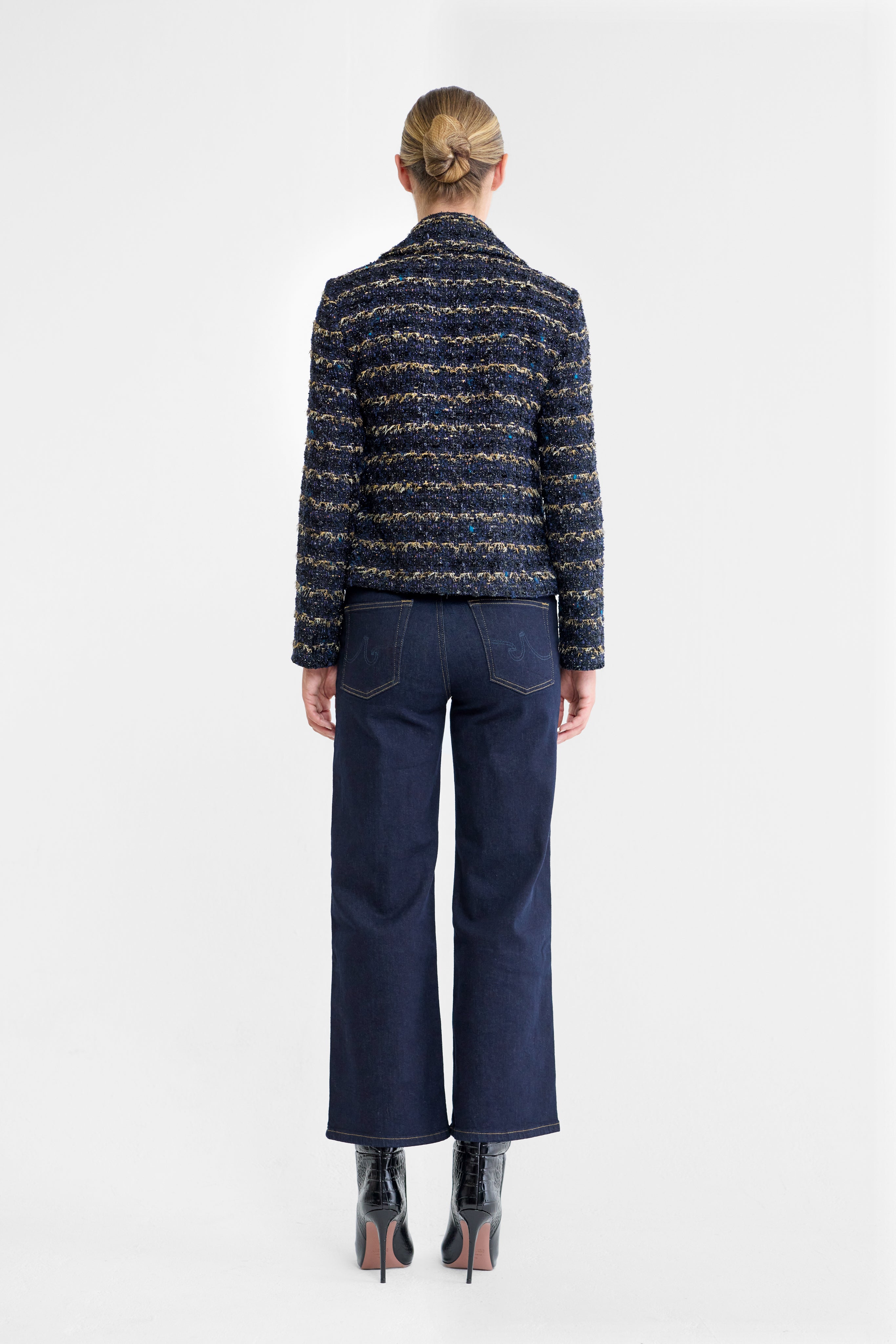 Marlene Navy and Gold Tweed Jacket