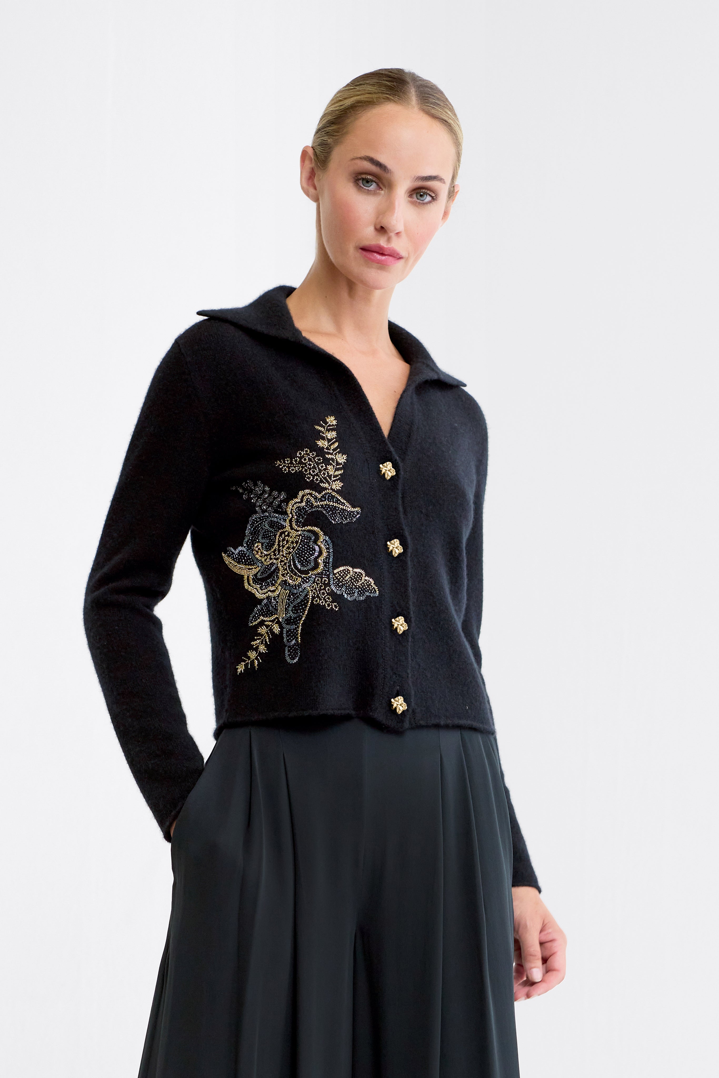 Mei Embellished Cashmere Cardigan